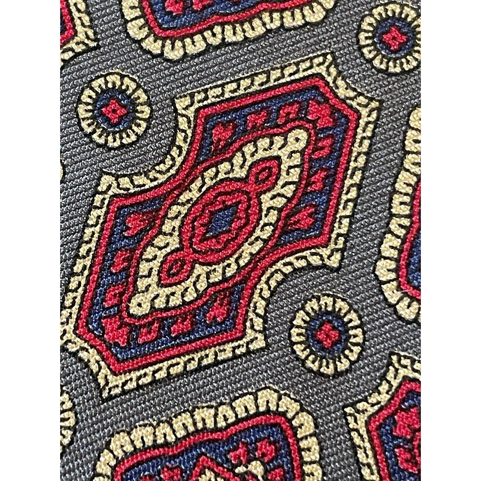 Vintage Sheaf & Caber Gray Red Blue Patterned Men's Neck Tie 59” 4” Size ONE SIZE - 7 Thumbnail