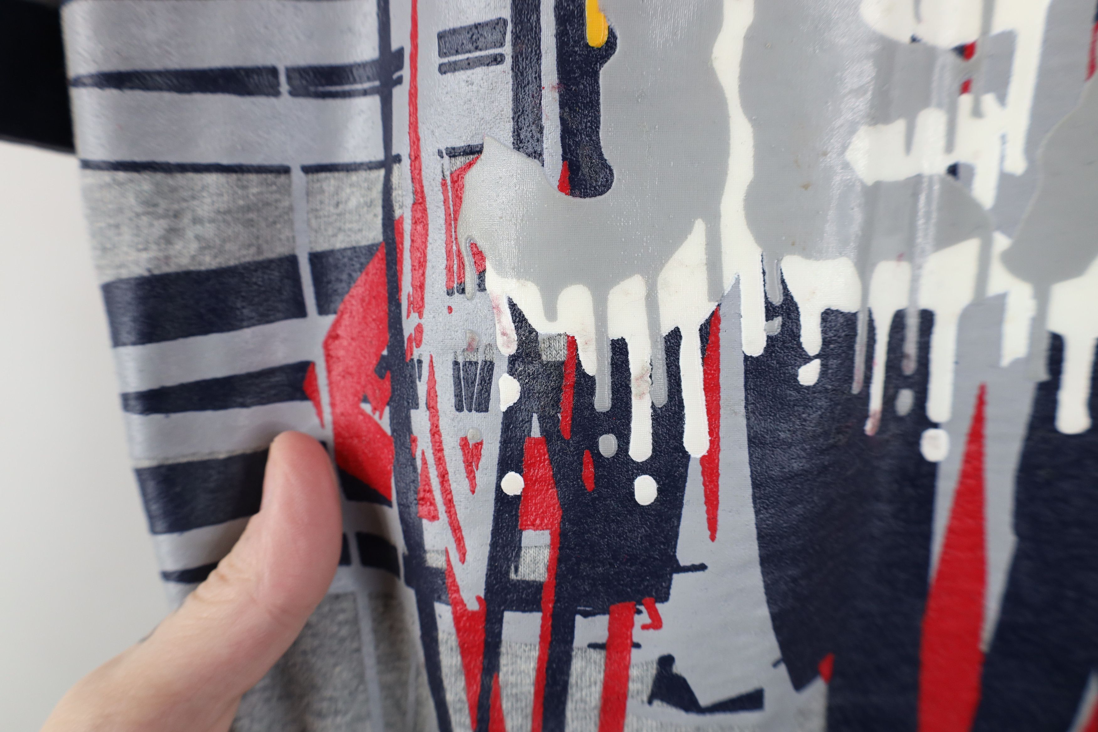 Vintage Vintage 90s Y2K Paco Jeans Graffiti Ringer T-Shirt Gray Size US M / EU 48-50 / 2 - 5 Thumbnail