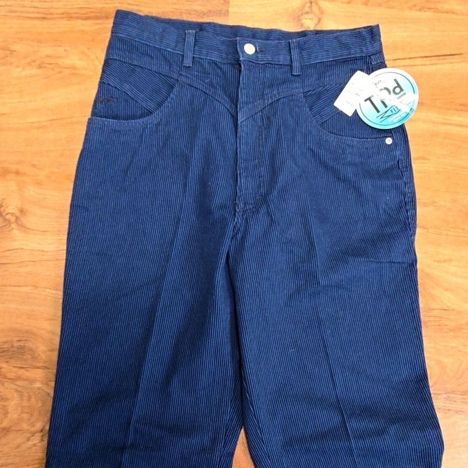 Roper Vintage Pinstriped Jeans Blue High Waist 80s Womens 15 Size 36" / US 14 / IT 50 - 7 Thumbnail