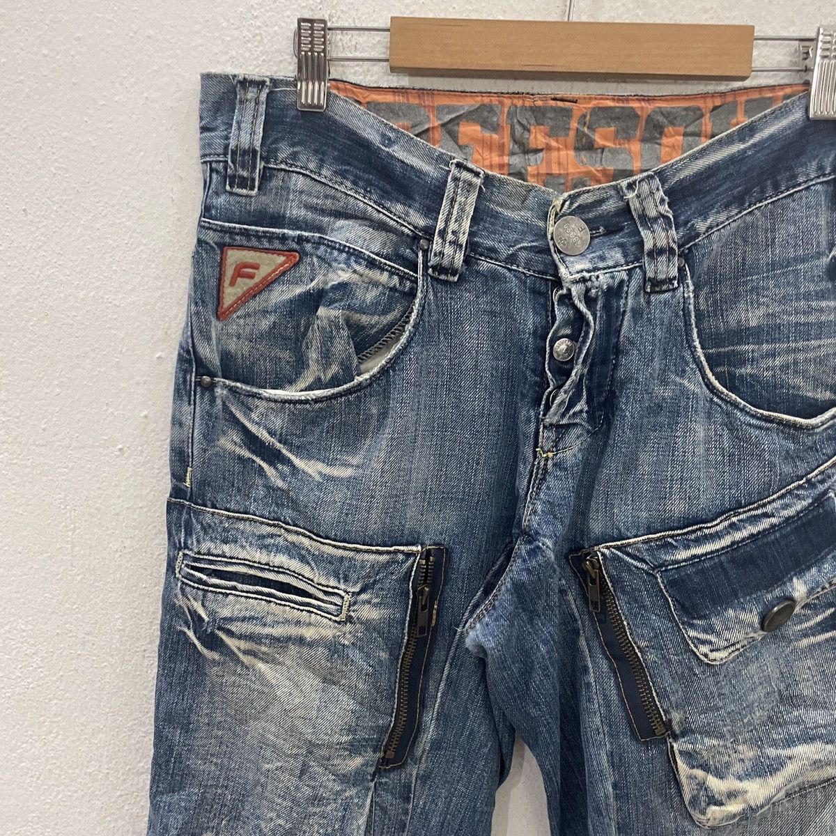 Japanese Brand Vintage Freesoul Tactical Distressed Denim Jeans Size US 32 / EU 48 - 3 Thumbnail
