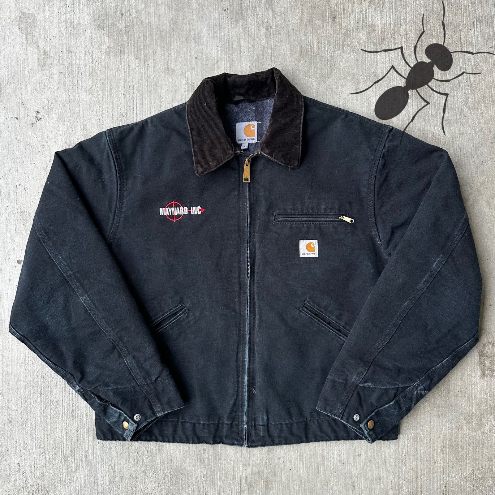 Vintage Y2K Carhartt J001 black Detroit work wear jacket
