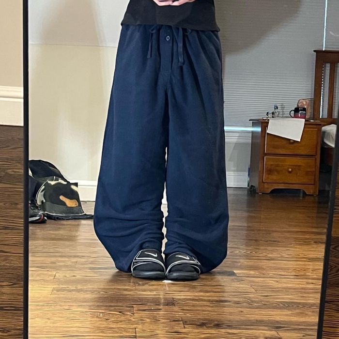 Vintage vintage baggy wide leg navy blue fruit of the loom sweatpant ...