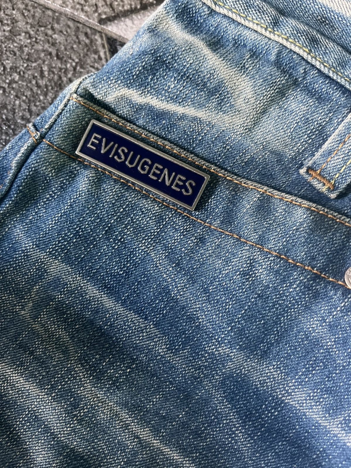 Japanese Brand Evisu Genes Silver Embroidered Seagull Jeans Cinch Back Size US 30 / EU 46 - 7 Thumbnail