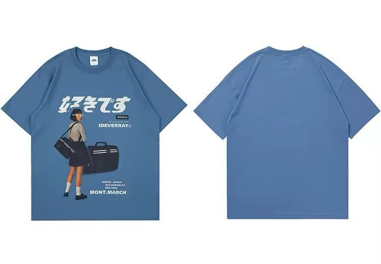 Japanese Brand Girl Japanese Kanji Print Tshirt Size US L / EU 52-54 / 3 - 2 Thumbnail