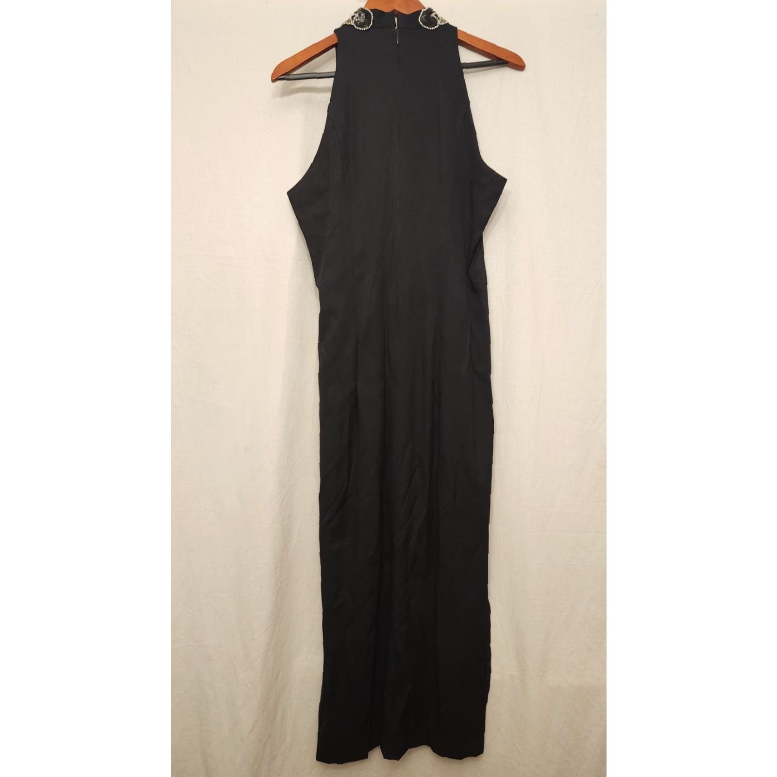 Vintage VINTAGE Barbara Taylor Paris New York Womens Maxi Evening Gown Beaded Black 90s Medium Beaded Dress Formal Nightwear Size M / US 6-8 / IT 42-44 - 6 Thumbnail