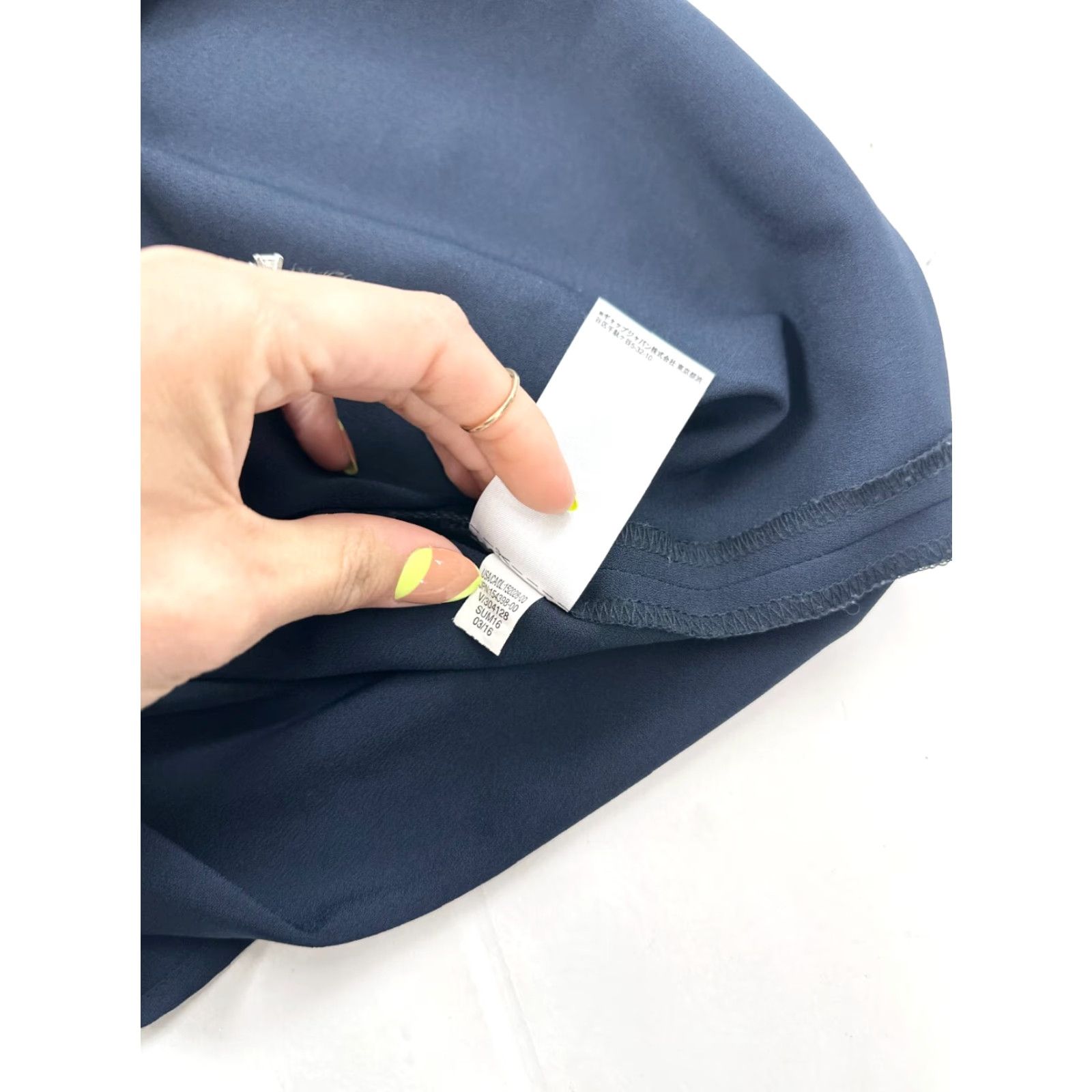 Banana Republic Banana Republic Dress Womens Small Navy Flutter Sleeve Drawstring Waist Short Sleeve Round Neck Pullover Bodycon Casual Spring Summer Size S / US 4 / IT 40 - 6 Thumbnail