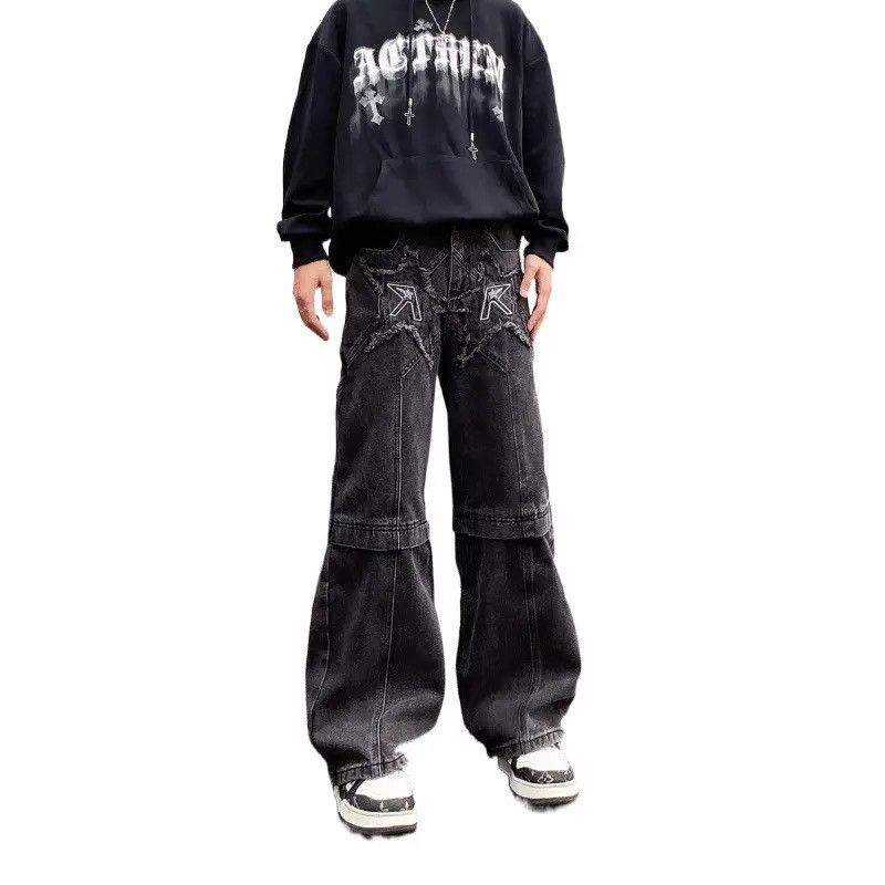 Japanese Brand × Jean Retro straight leg patchwork micro flared jeans Size US 32 / EU 48 - 5 Thumbnail
