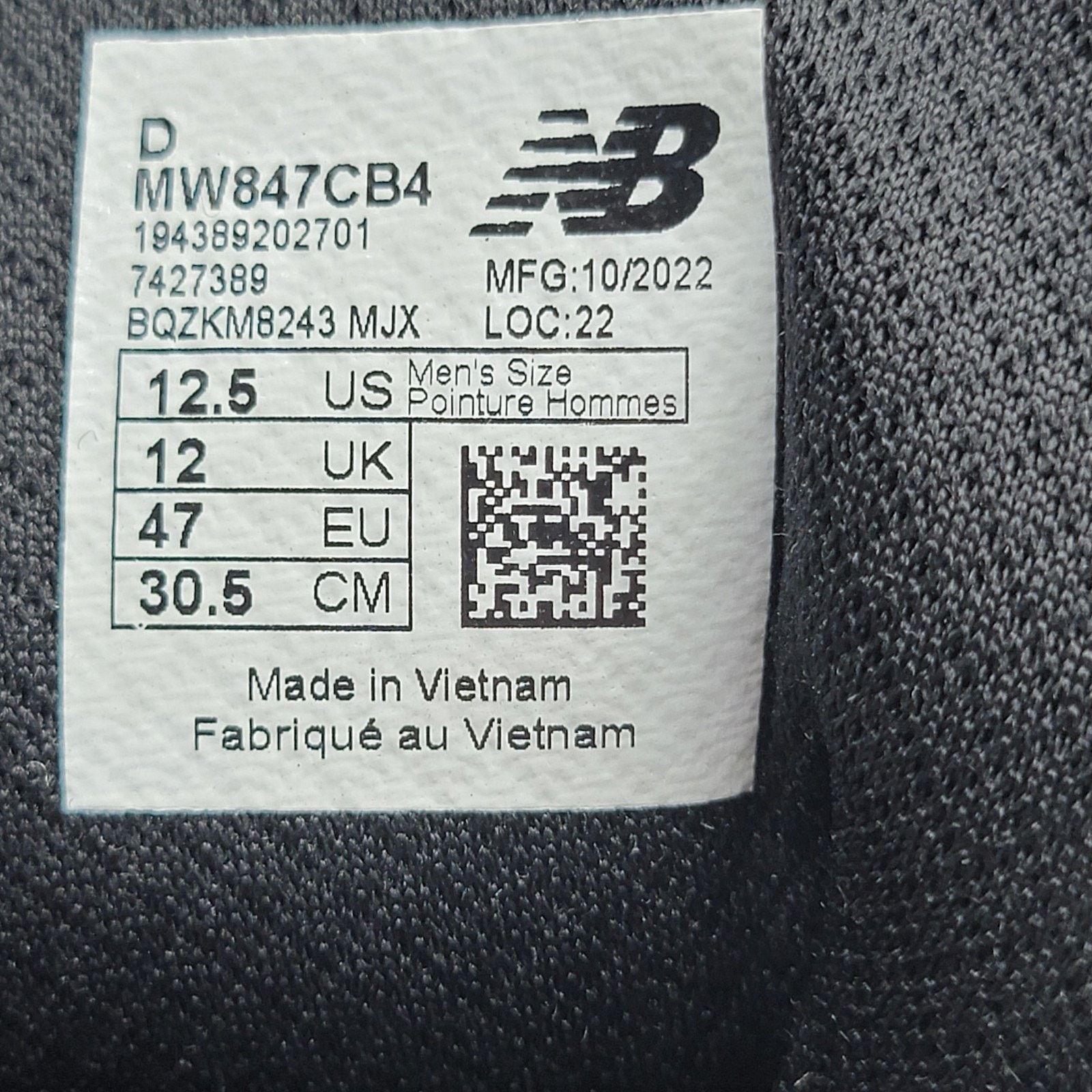 New Balance New Balance 847v4 Shoes Mens Sz 12.5 Black MW847CB4 (1E2) Size US 12.5 / EU 45-46 - 7 Thumbnail