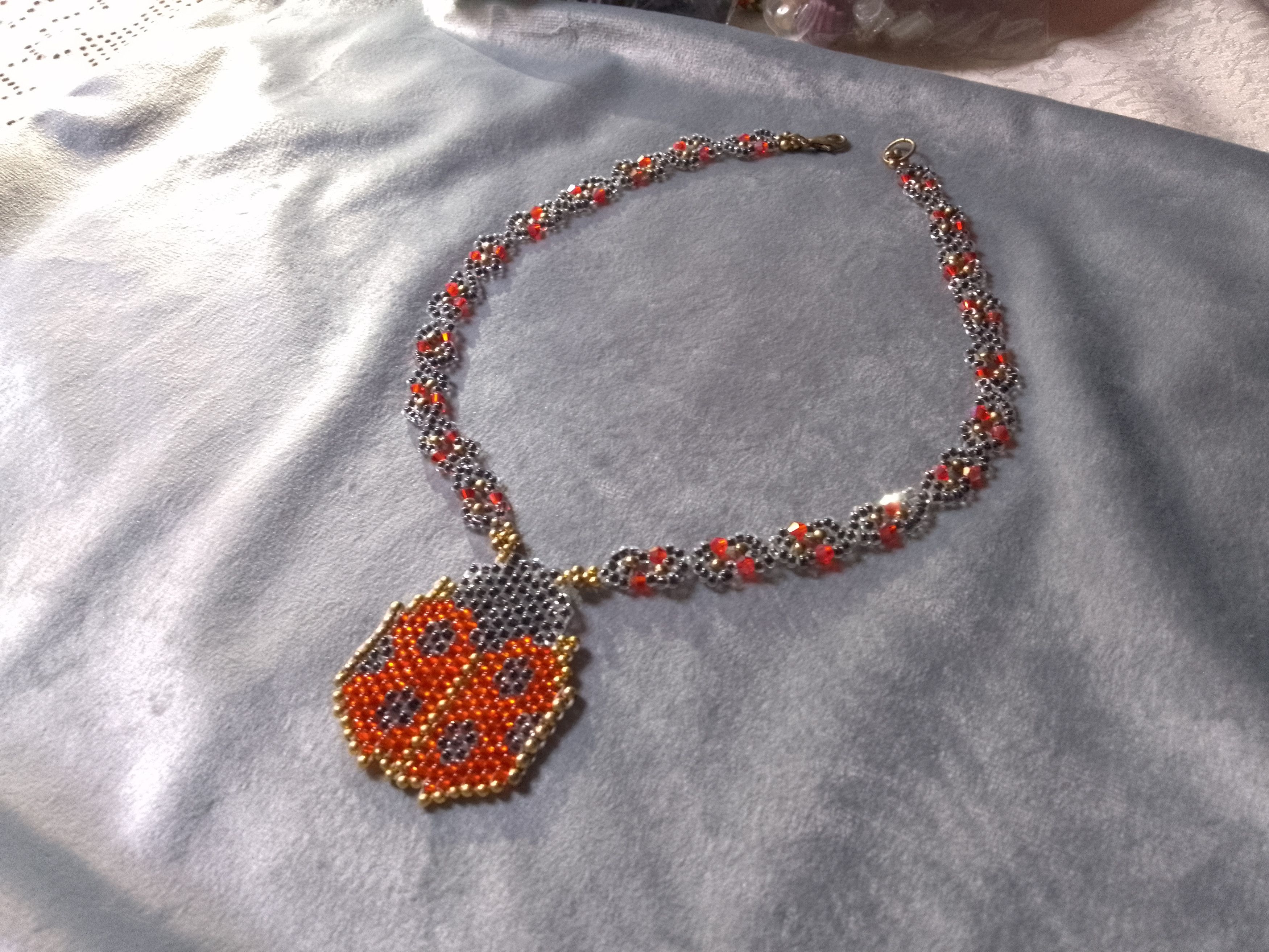 Handmade Necklace Beaded Pendant Ladybug Elegant Boho Unique Size ONE SIZE - 7 Thumbnail