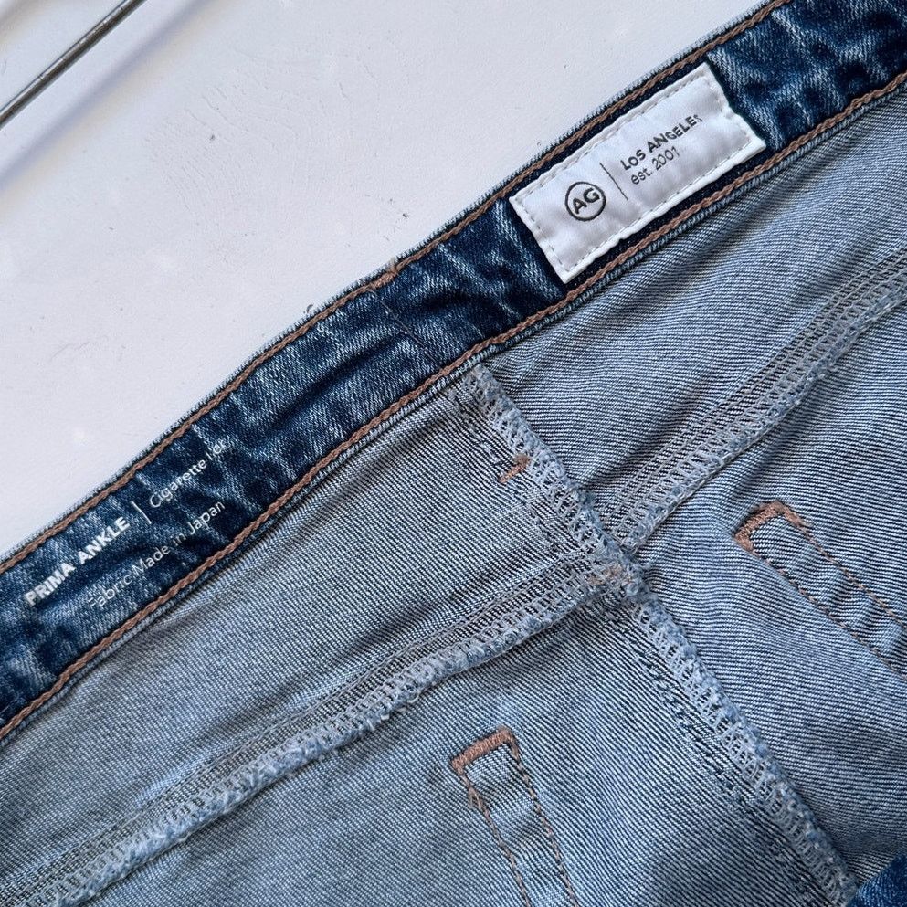 AG Adriano Goldschmied AG Prima ankle cigarette jeans medium wash 31 Japanese denim Size 31" - 8 Thumbnail