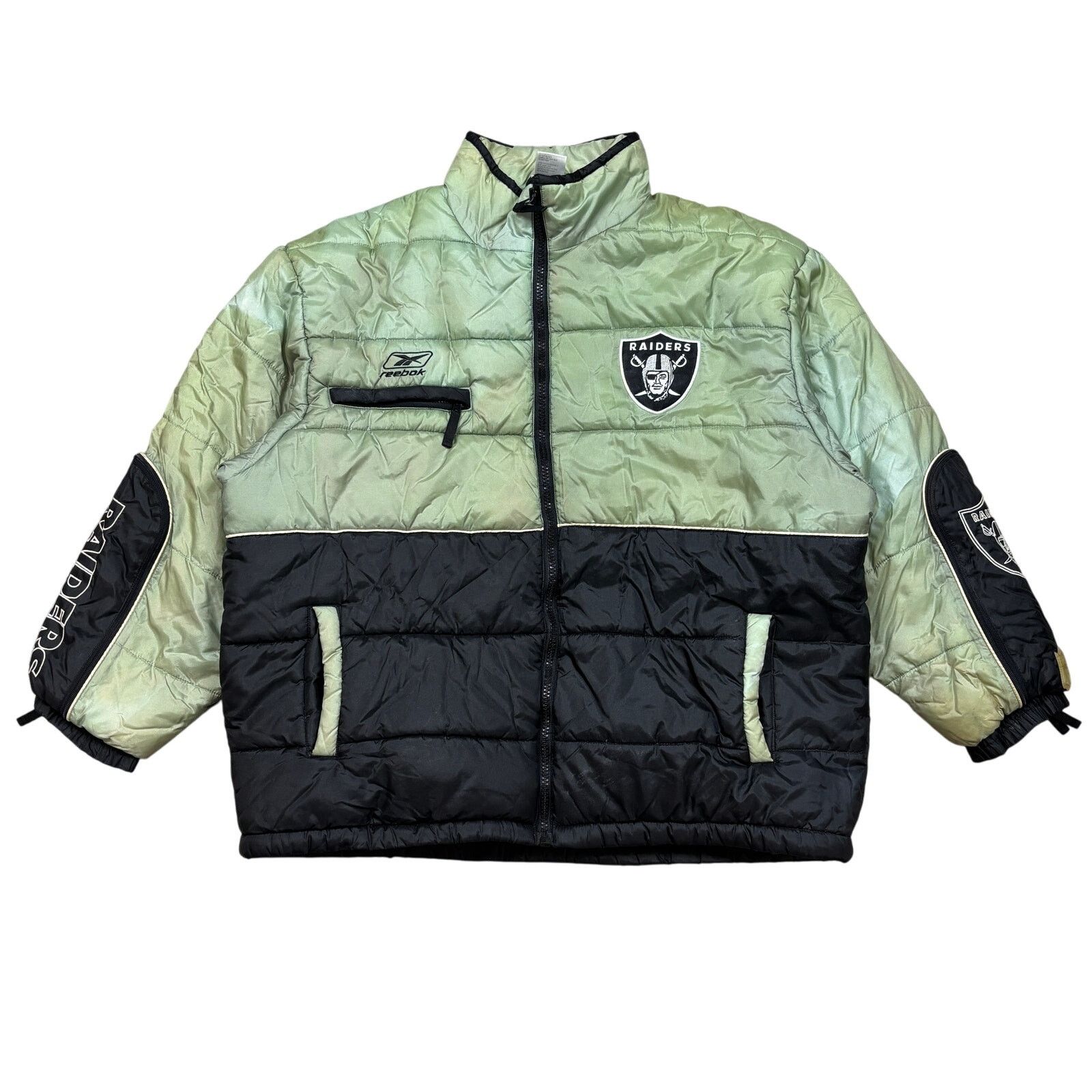 NFL × Reebok × Vintage Vintage 90s Reebok Oakland Raiders Puffer Jacket Men's 2XL Size US XXL / EU 58 / 5 - 1 Thumbnail