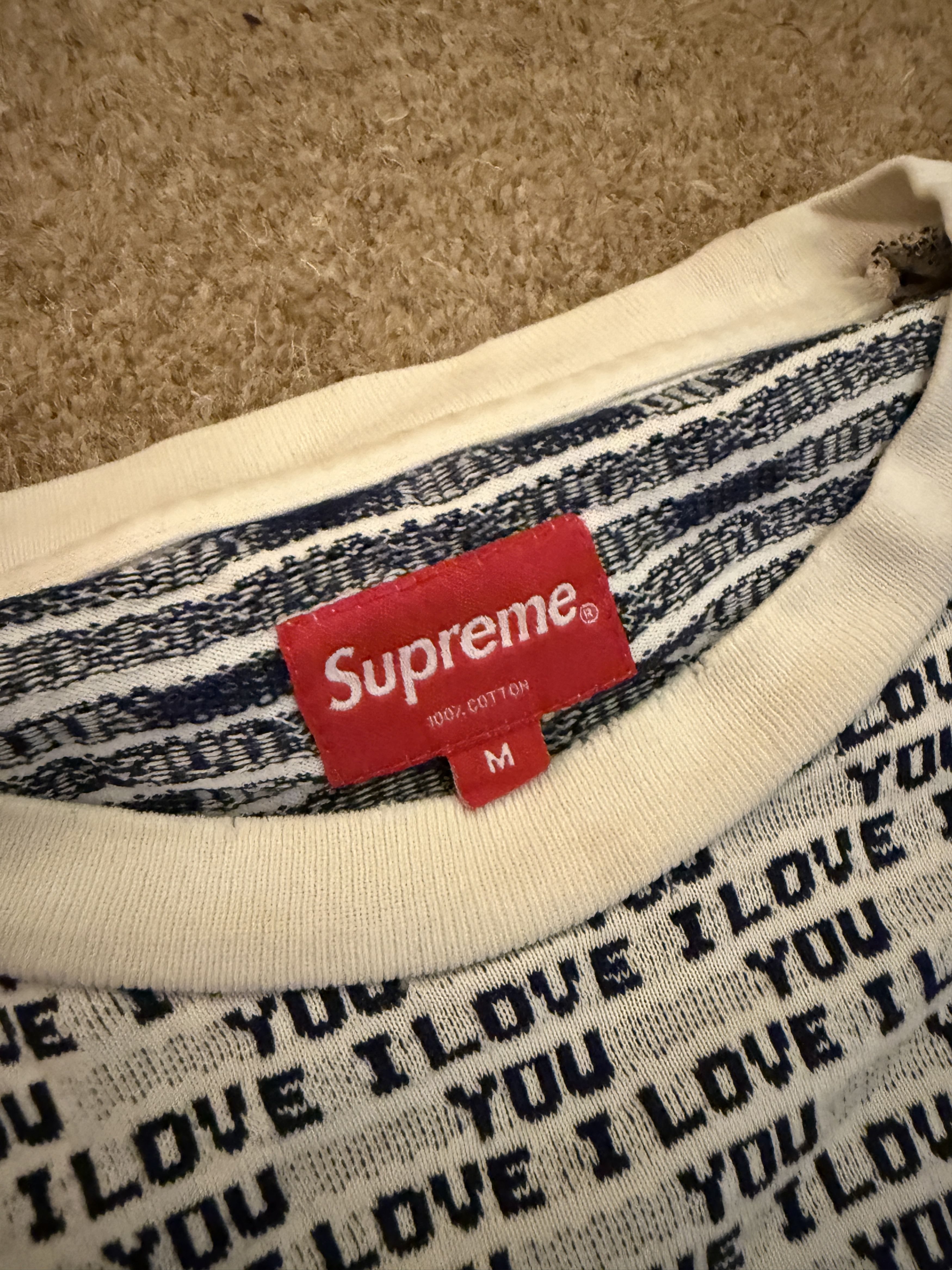 Supreme supreme jacquard i love you long sleeve shirt Size US M / EU 48-50 / 2 - 3 Thumbnail