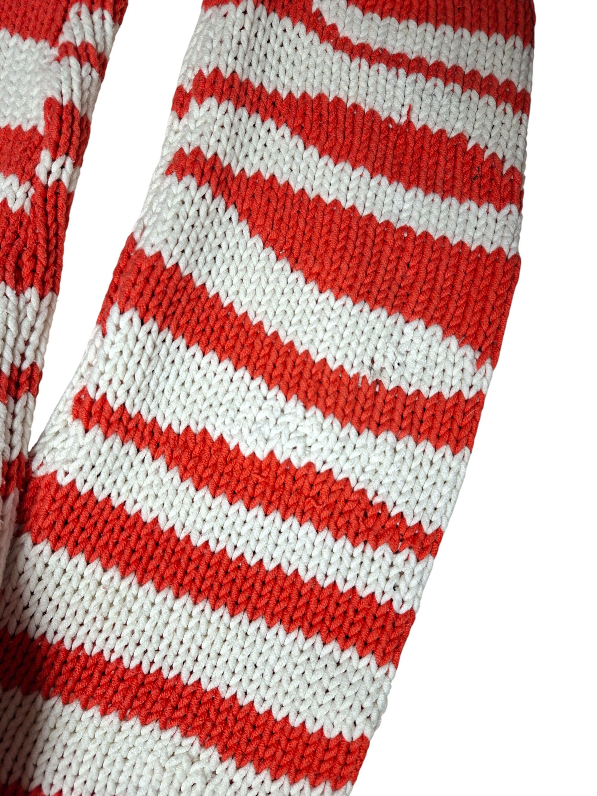 JET SET JET SET Chunky Knit Stripe Sweater Orange White Mock Neck Size S / US 4 / IT 40 - 7 Thumbnail