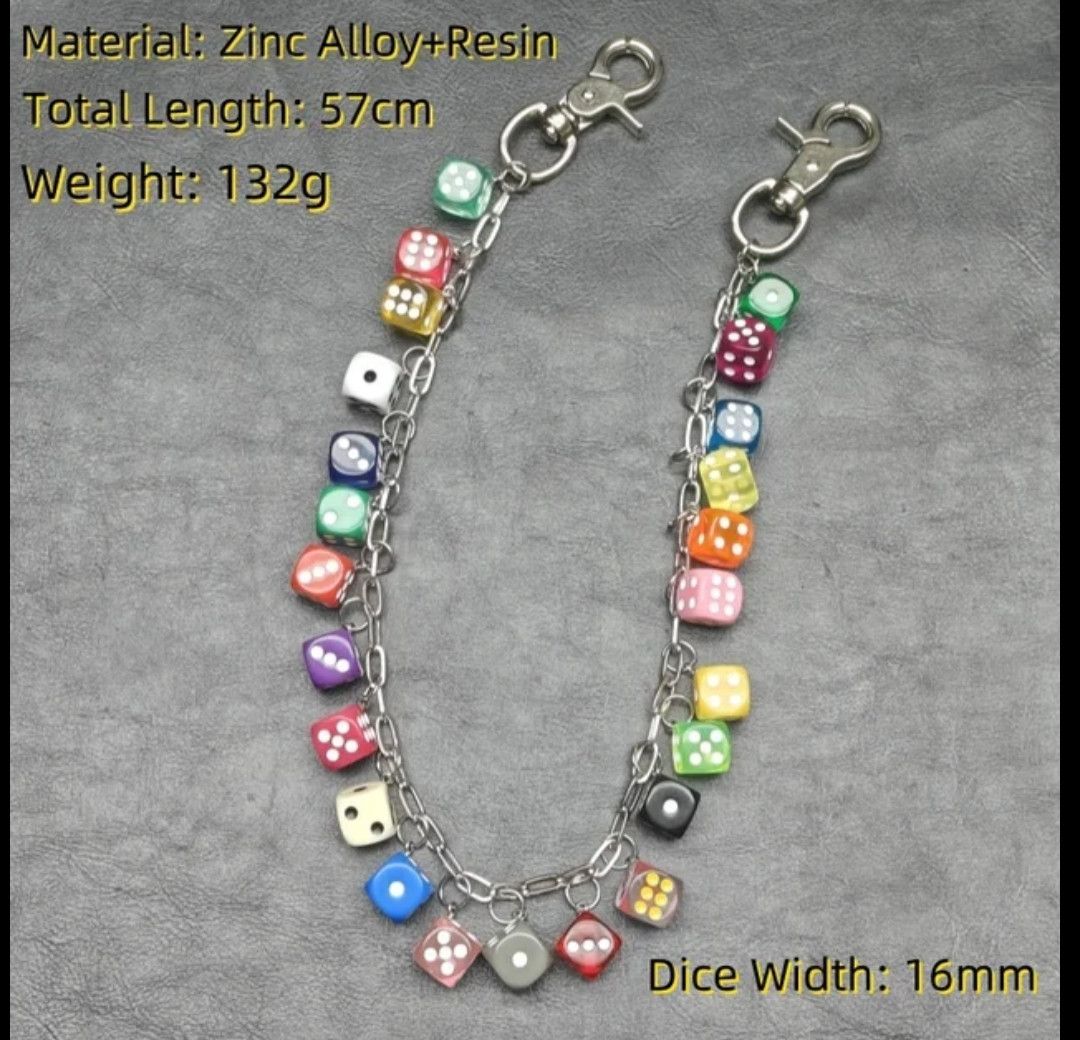 Japanese Brand Colourful Dice Pants Chain Size ONE SIZE - 7 Thumbnail