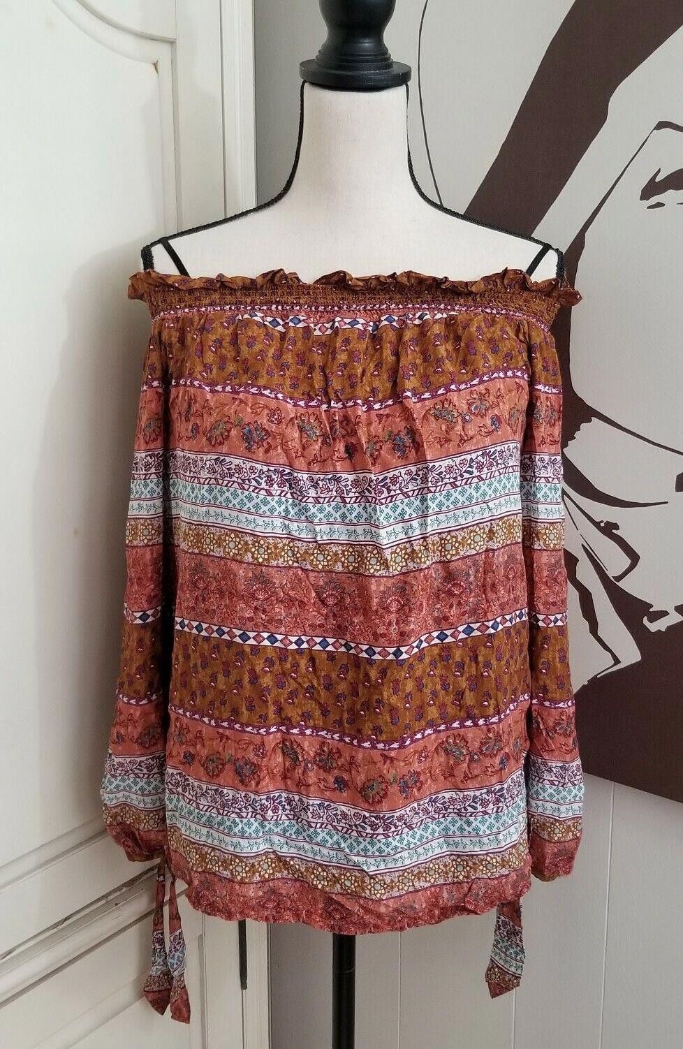 Designer Beach Lunch Lounge Top Medium Boho Long Sleeve hippie Size M / US 6-8 / IT 42-44 - 1 Thumbnail