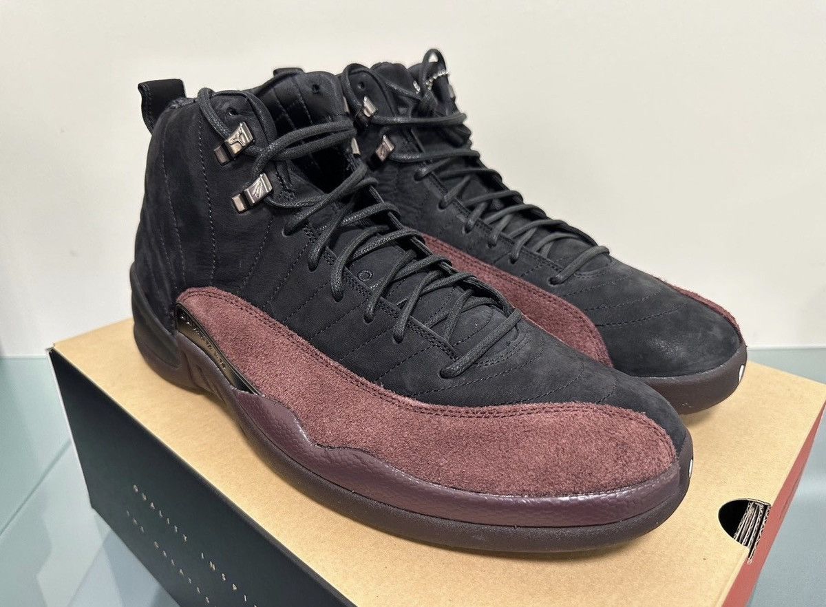 A Ma Maniere × Jordan Brand A Ma Maniere Air Jordan 12 Black Burgundy Sz 15.5 W / 14 M Size US 14 / EU 47 - 4 Thumbnail