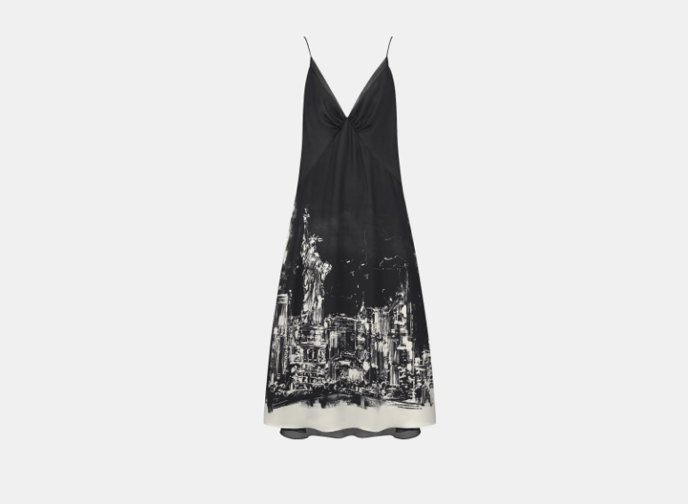 Dior o1w1db10925 441R61 Line Mid-Length Dress in Black/White Size M / US 6-8 / IT 42-44 - 1 Thumbnail
