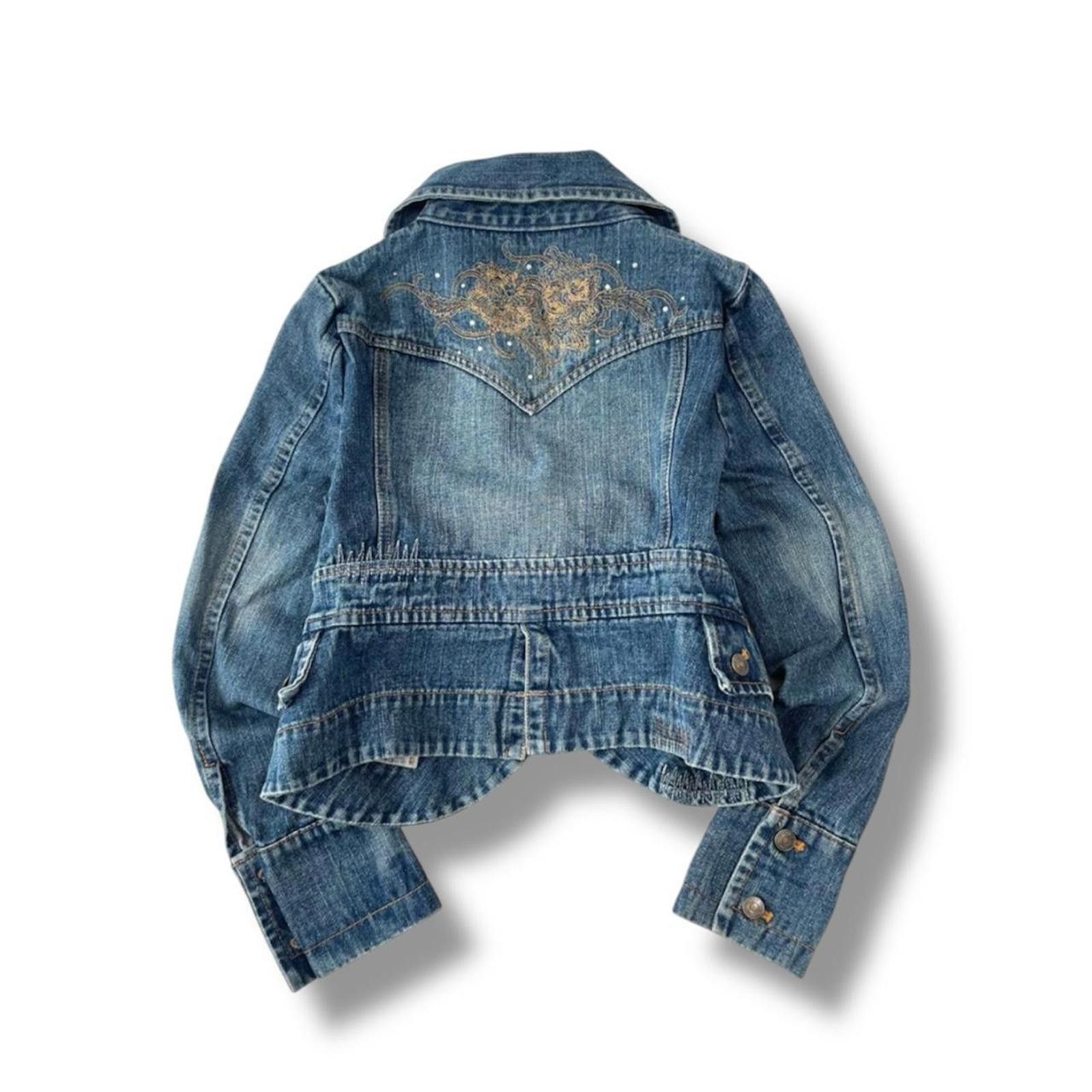 Other Vintage 2000s fairy grunge mid wash denim jacket Size XS / US 0-2 / IT 36-38 - 1 Thumbnail