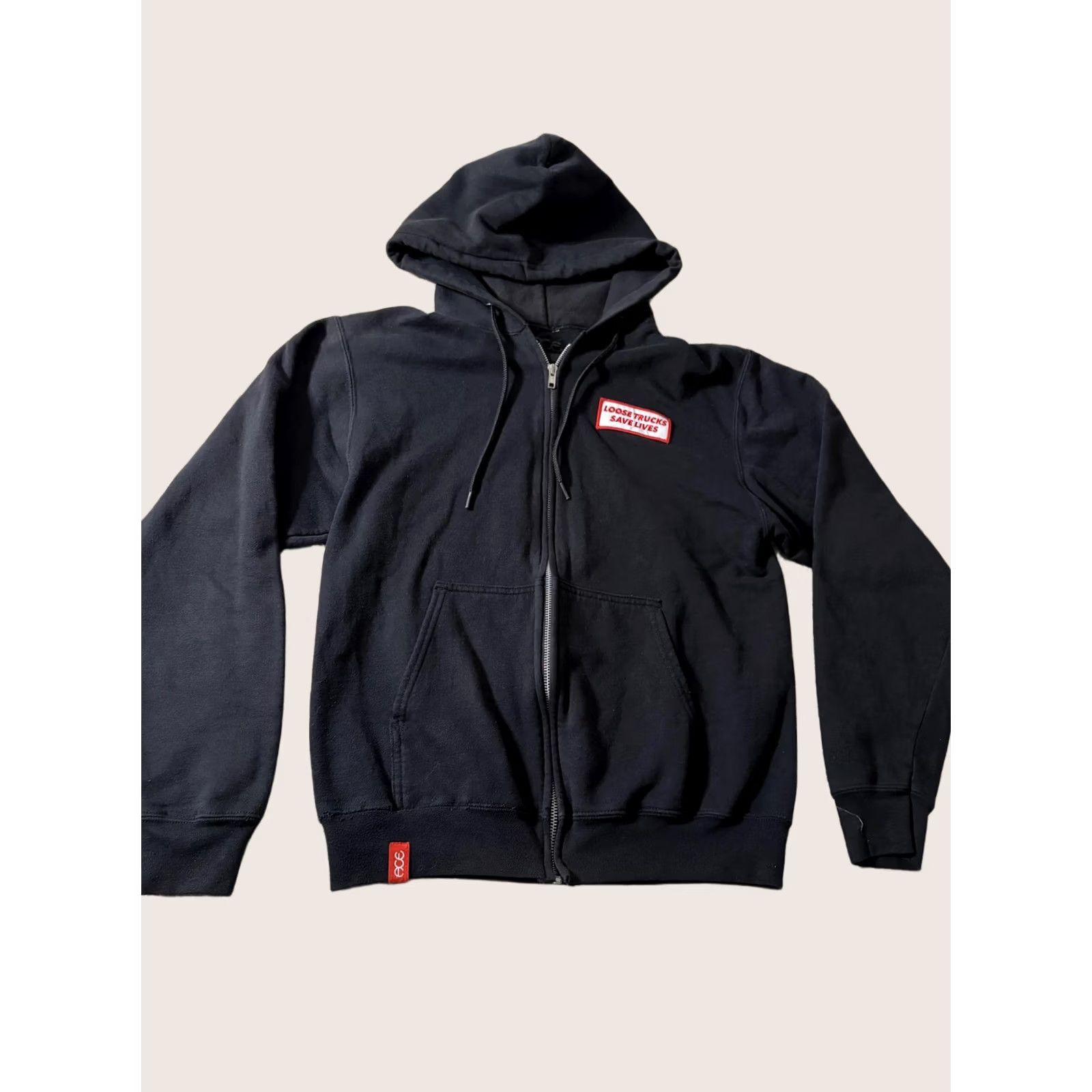 Vintage Ace Trucks Mfg Hoodie Mens Small Black Full Zip Graphic Print Skateboard Trucks MFG 90s? Size US S / EU 44-46 / 1 - 1 Thumbnail
