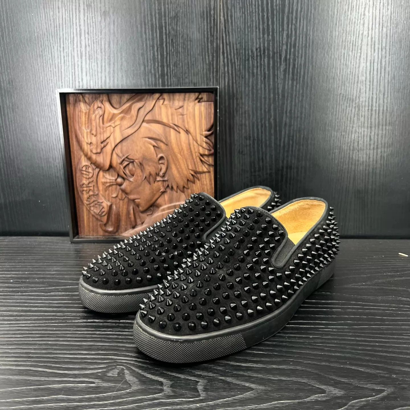 Christian Louboutin CL Full Rivets Black Slip-On Size 41 Size US 8 / EU 41 - 1 Thumbnail