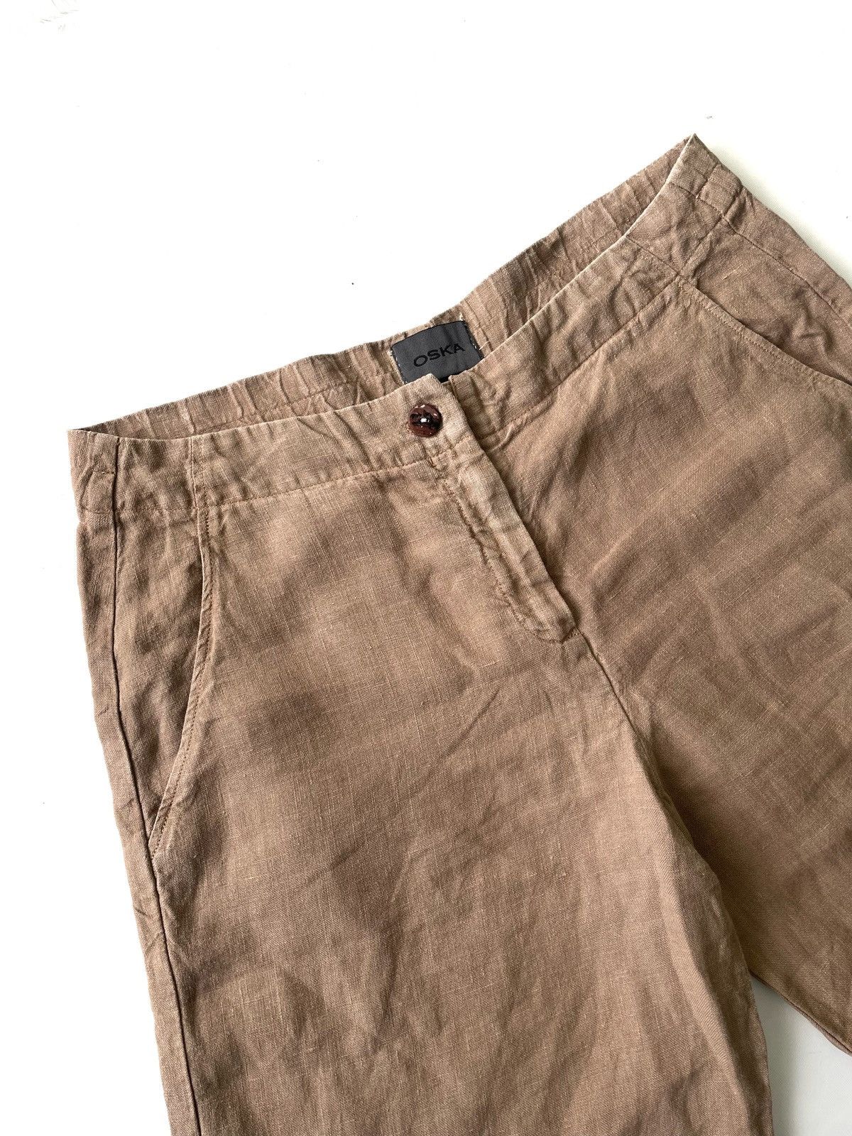 Other OSKA Men Crop Beige Linen Wide Leg Pants Size 31/M RiRi Zip Size US 31 - 5 Thumbnail