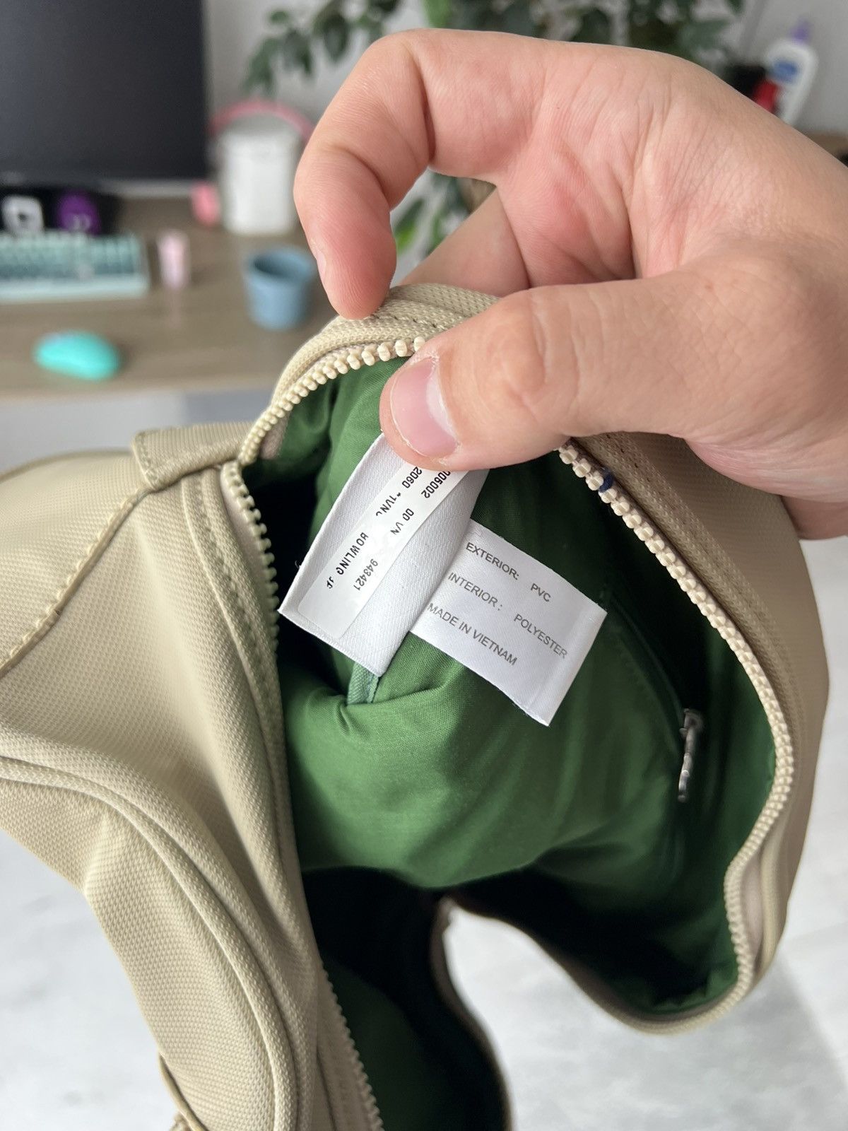 Lacoste 🐊Y2K Lacoste Vintage Bowling Bag Beige Green Croc 2000s Size ONE SIZE - 17 Thumbnail