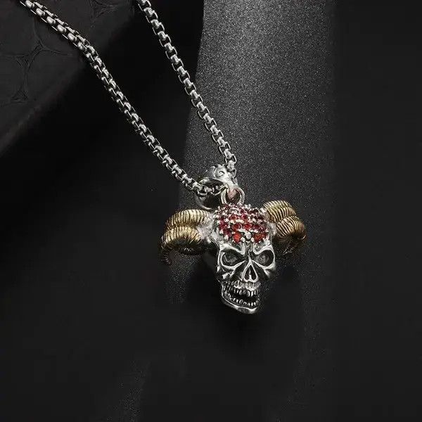 Japanese Brand Devil Goat Skull Necklace Size ONE SIZE - 1 Thumbnail