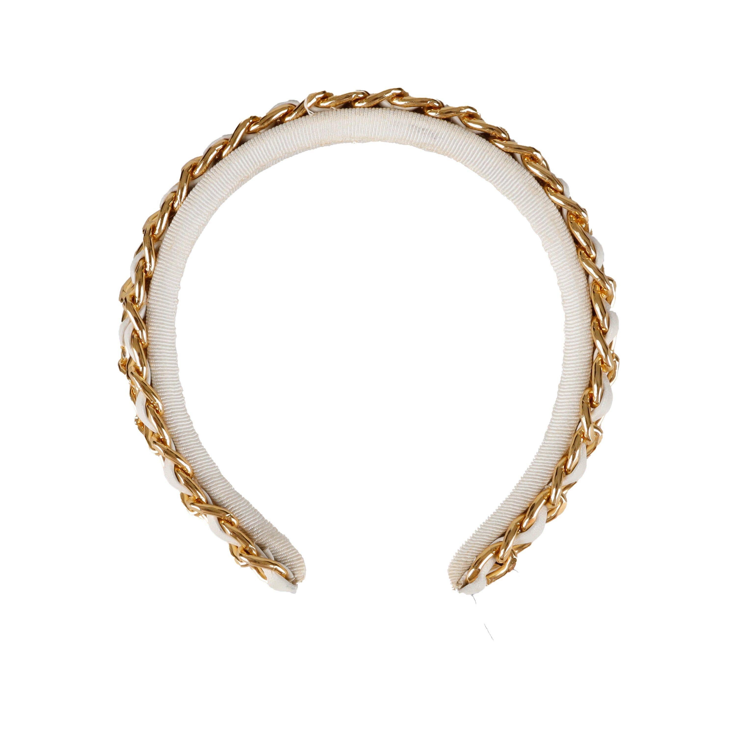 image of Vintage Collection Privee Collection Privee Layered Chain Hairband in White, Women's