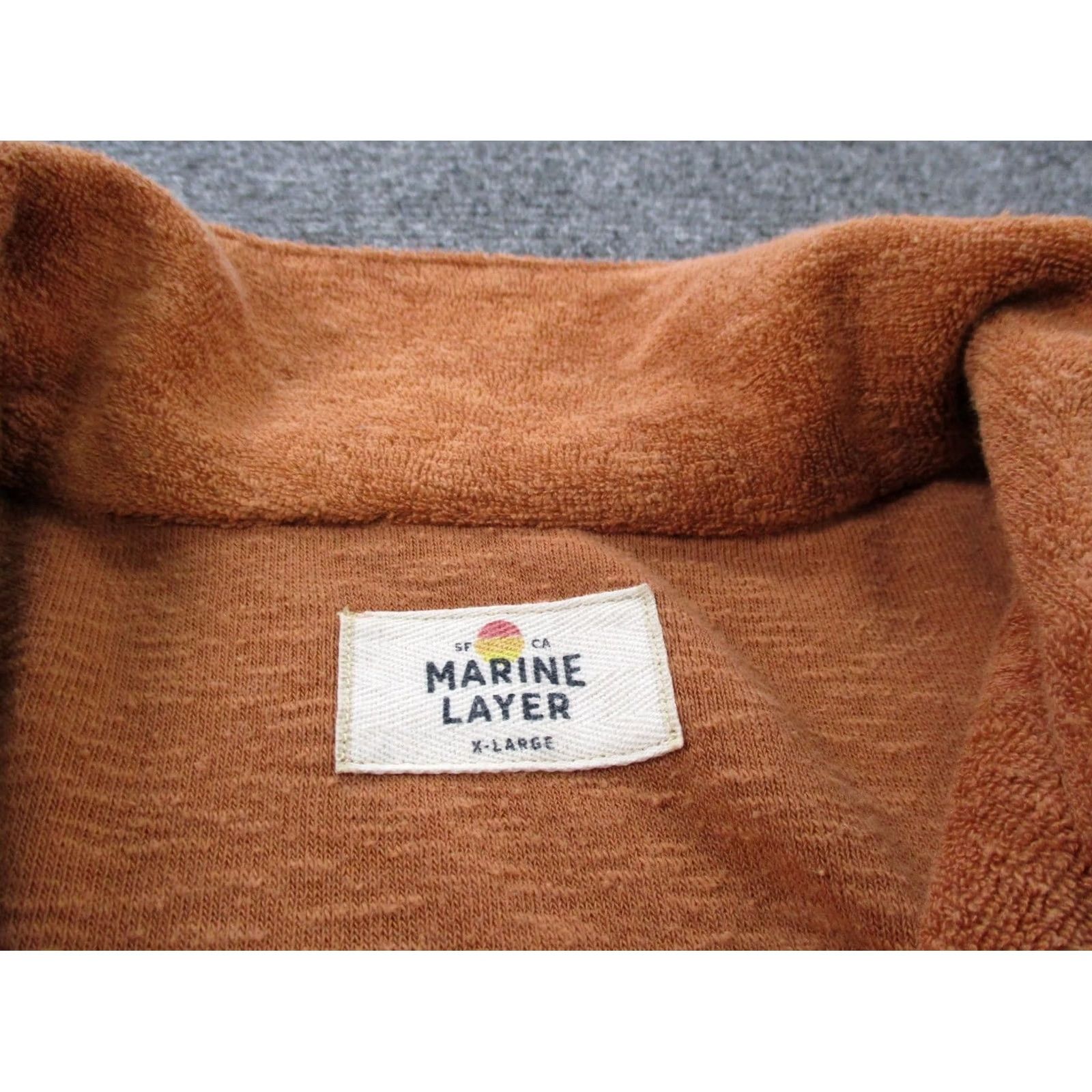 Marine Layer Marine Layer Shirt Womens XL Orange Cropped Terry Cloth Beach Preppy Surf Size XL / US 12-14 / IT 48-50 - 6 Thumbnail