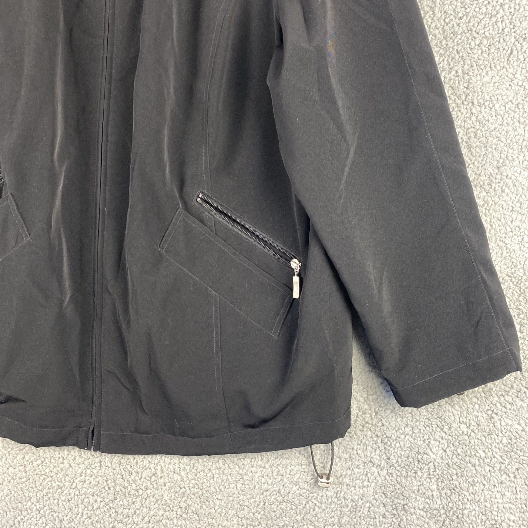 Vintage UTEX Woman's Full Zip Up Jacket Coat Size 2X Black Long Sleeves 47-2 Size XXL / US 16-18 / IT 52-54 - 3 Thumbnail