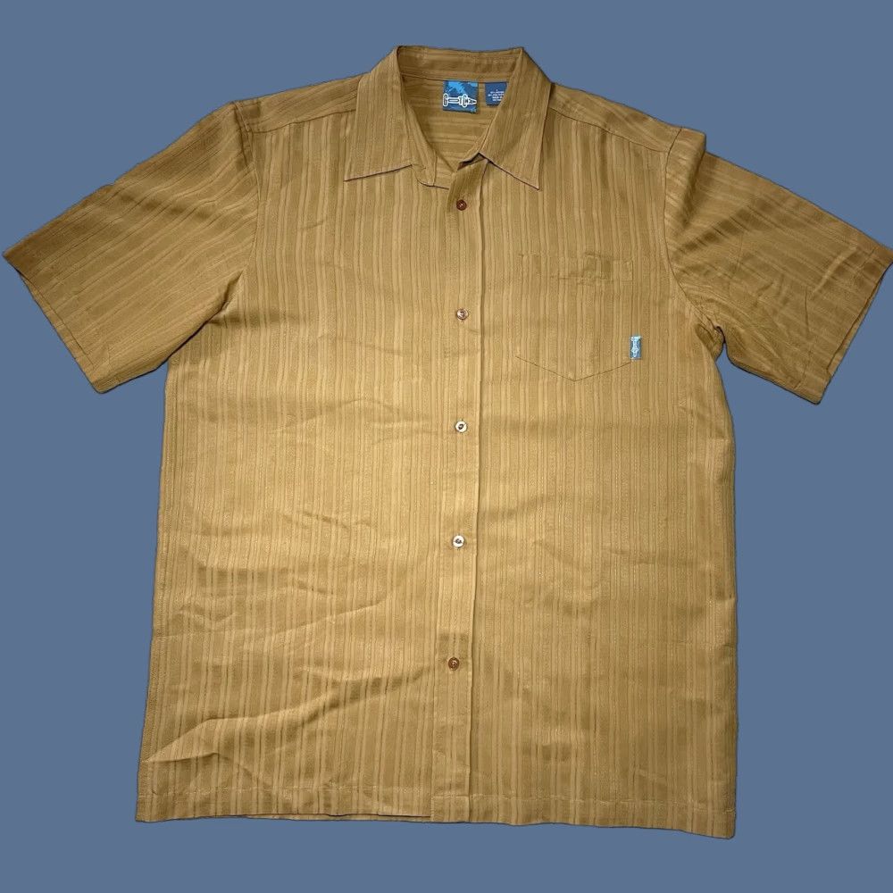 Gotcha VINTAGE Gotcha Shirt Mens Large Button-Up Short Sleeve Collared Striped Cotton Brown Size US L / EU 52-54 / 3 - 1 Thumbnail