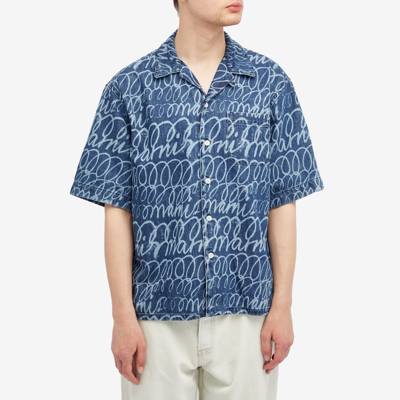 Marni o1w1db11025 Bleached Echoes Vacation Shirt in Blue Size US L / EU 52-54 / 3 - 2 Thumbnail