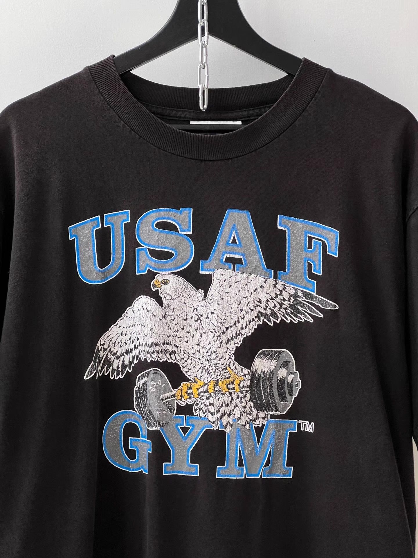 Balenciaga Vintage Washed Eagle USAF Short Sleeve T-shirt Q13 Size US L / EU 52-54 / 3 - 9 Thumbnail