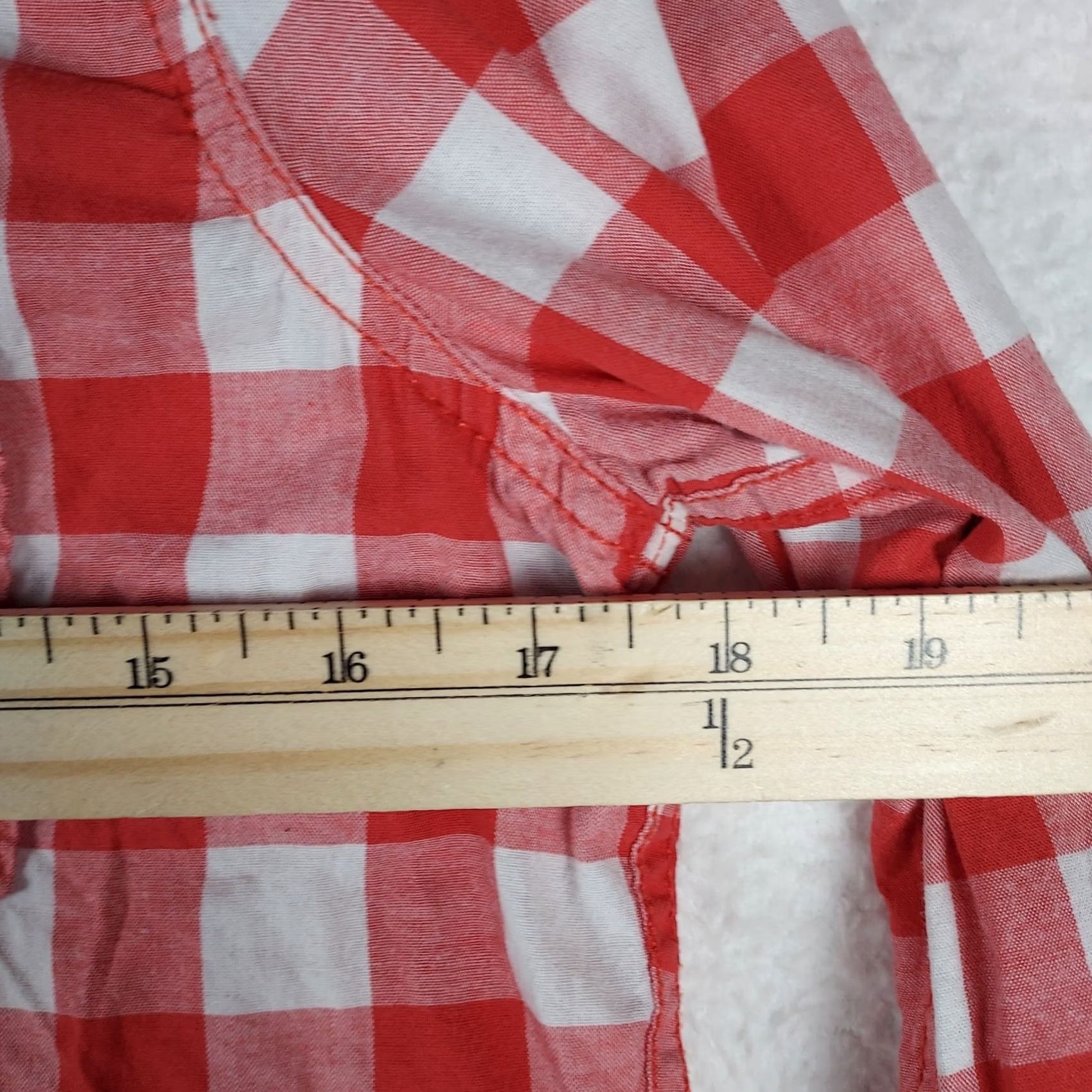 Abercrombie & Fitch Abercrombie & Fitch Womens M Button Up Shirt Red White Gingham Long Sleeve Button Up Shirt Size M / US 6-8 / IT 42-44 - 7 Thumbnail