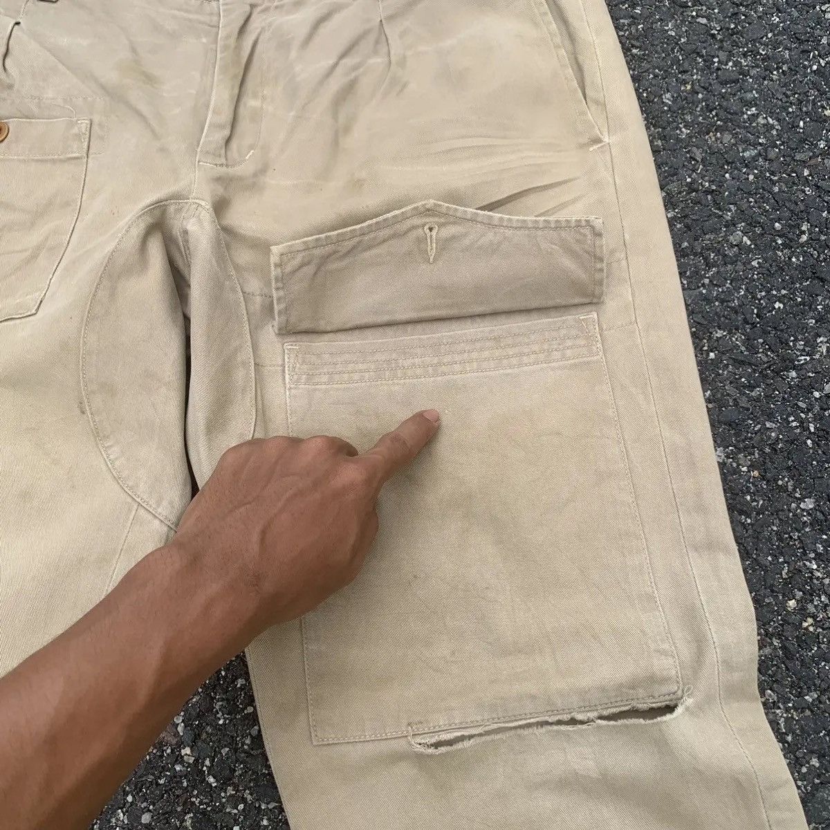 Polo Ralph Lauren RALPH LAUREN 36x33 Trousers Faded Distressed Pants Size US 36 / EU 52 - 5 Thumbnail