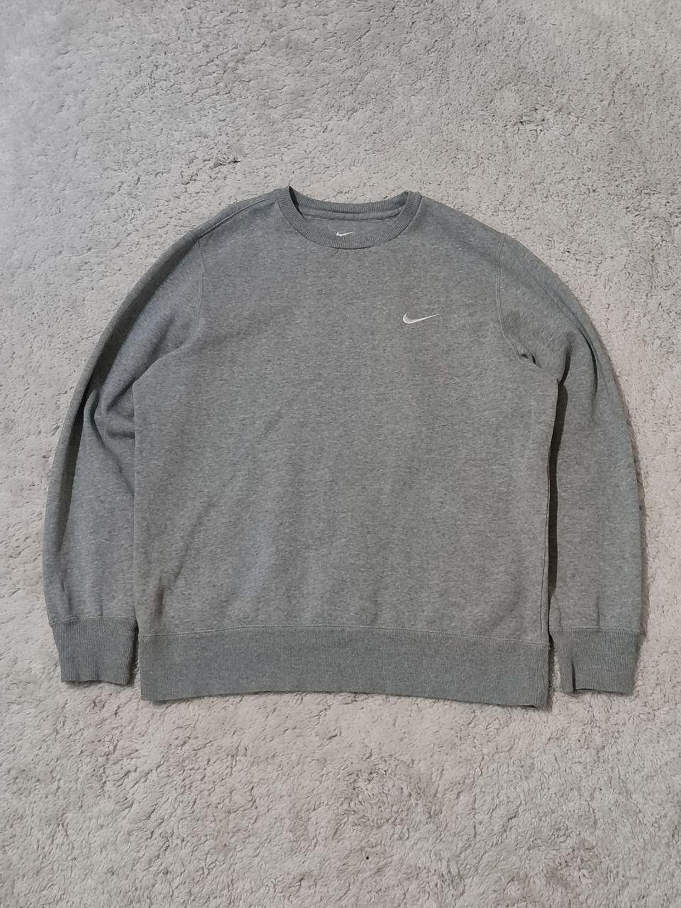 Nike × Vintage 🪨Vintage Nike Sweatshirt Solo Swoosh Gray ✈ Size L / US 10 / IT 46 - 1 Thumbnail