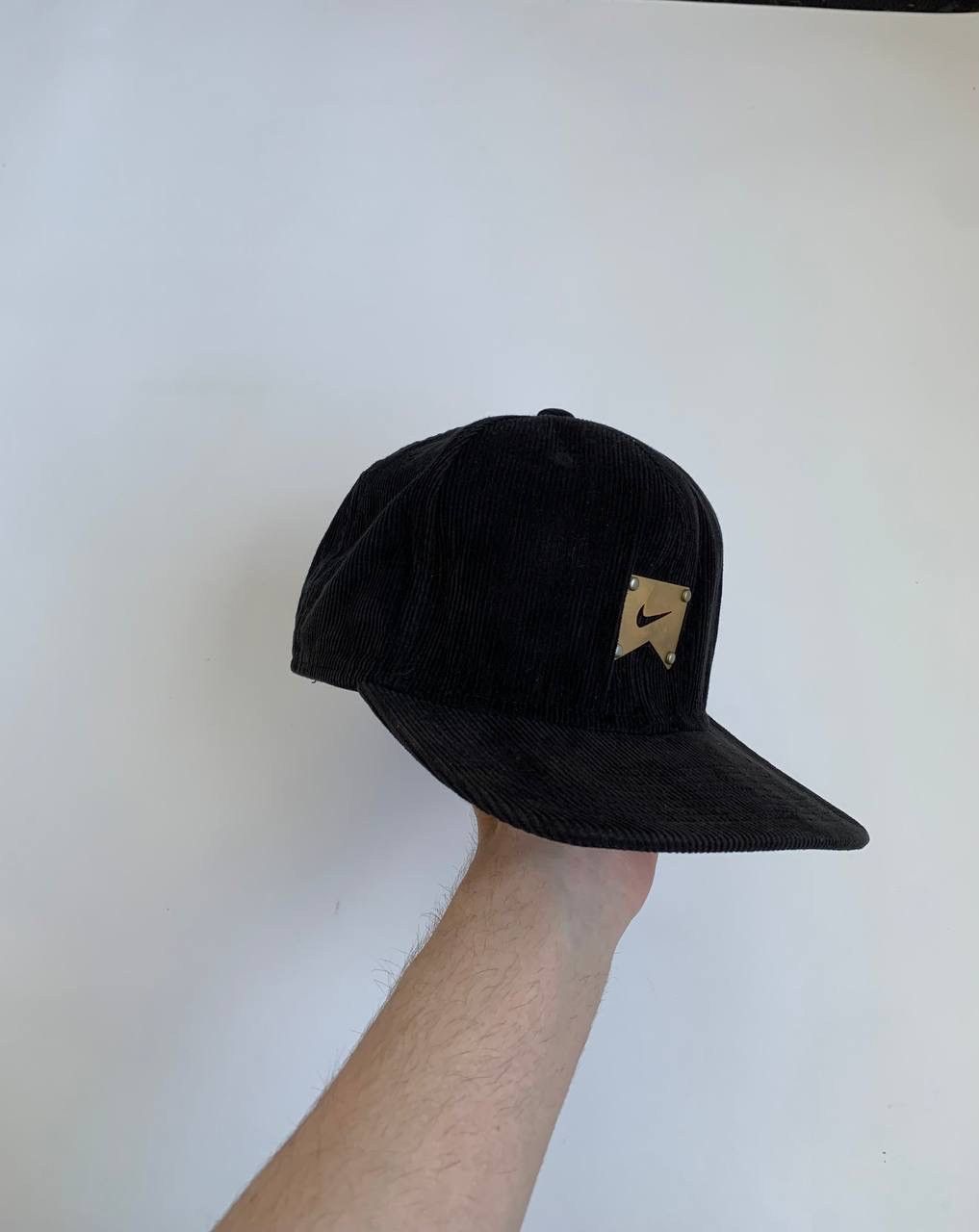 Nike × Vintage Vintage Nike Cap Velvet Corduroy Swoosh 90s Metal Logo Size ONE SIZE - 4 Thumbnail