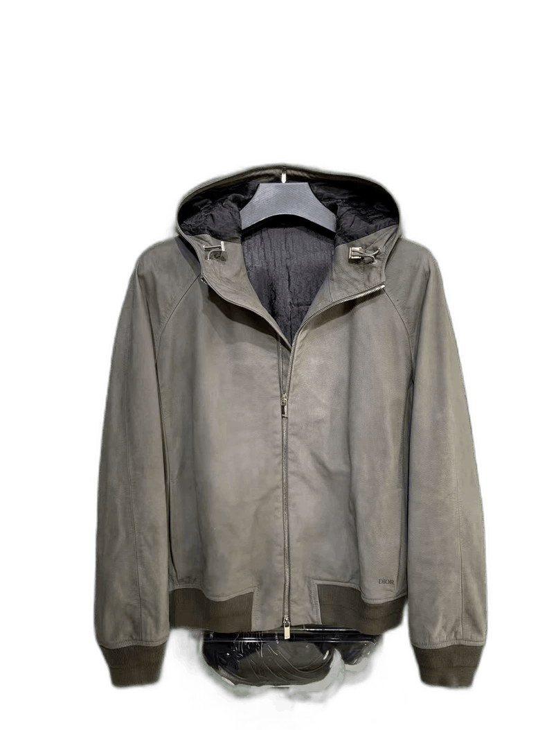 Dior Dior gray leather jacket Size US L / EU 52-54 / 3 - 1 Thumbnail