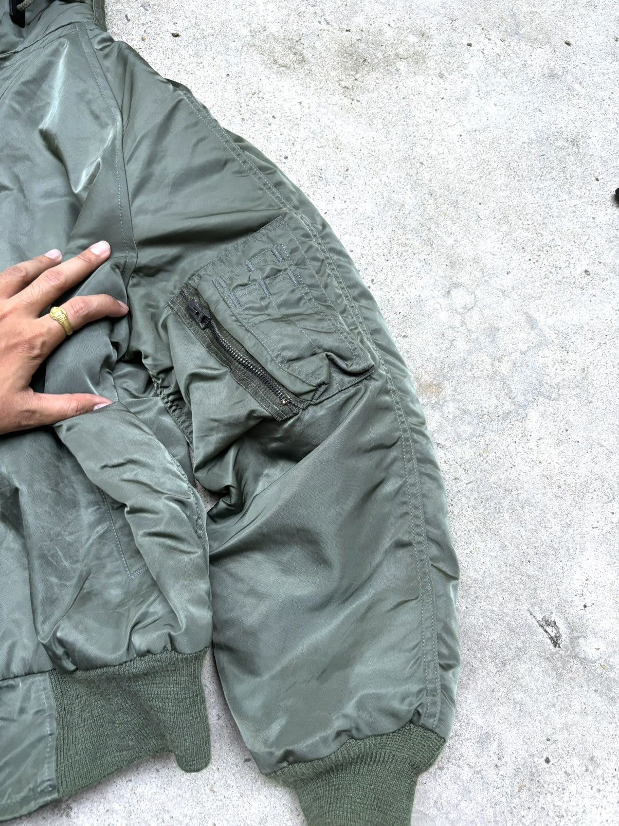 Alpha Industries Vintage Fur Bomber Jacket N-2B Green Size US M / EU 48-50 / 2 - 12 Thumbnail