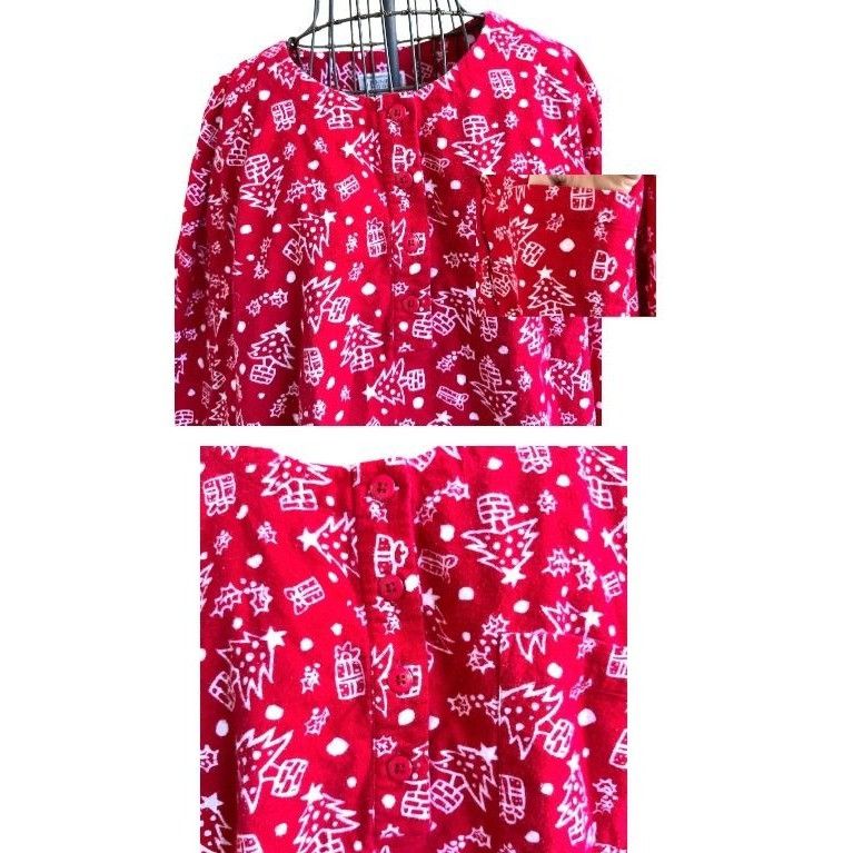 Other Vintage Jennifer Moore Christmas Pajamas Large Red 2 piece F Size 30" / US 8 / IT 44 - 8 Thumbnail