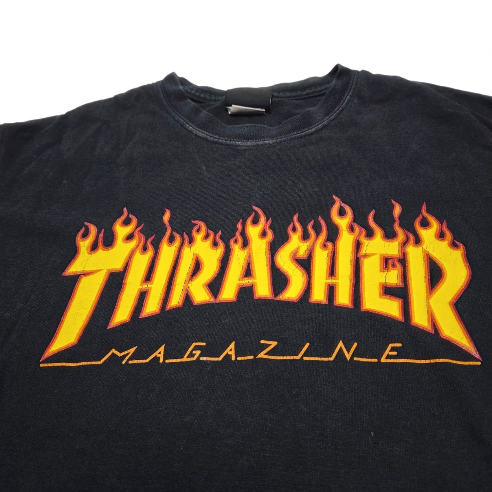 Thrasher VINTAGE Thrasher Magazine Fire Flame Spellout Skateboarding Black T-Shirt Size Medium Size US M / EU 48-50 / 2 - 2 Thumbnail
