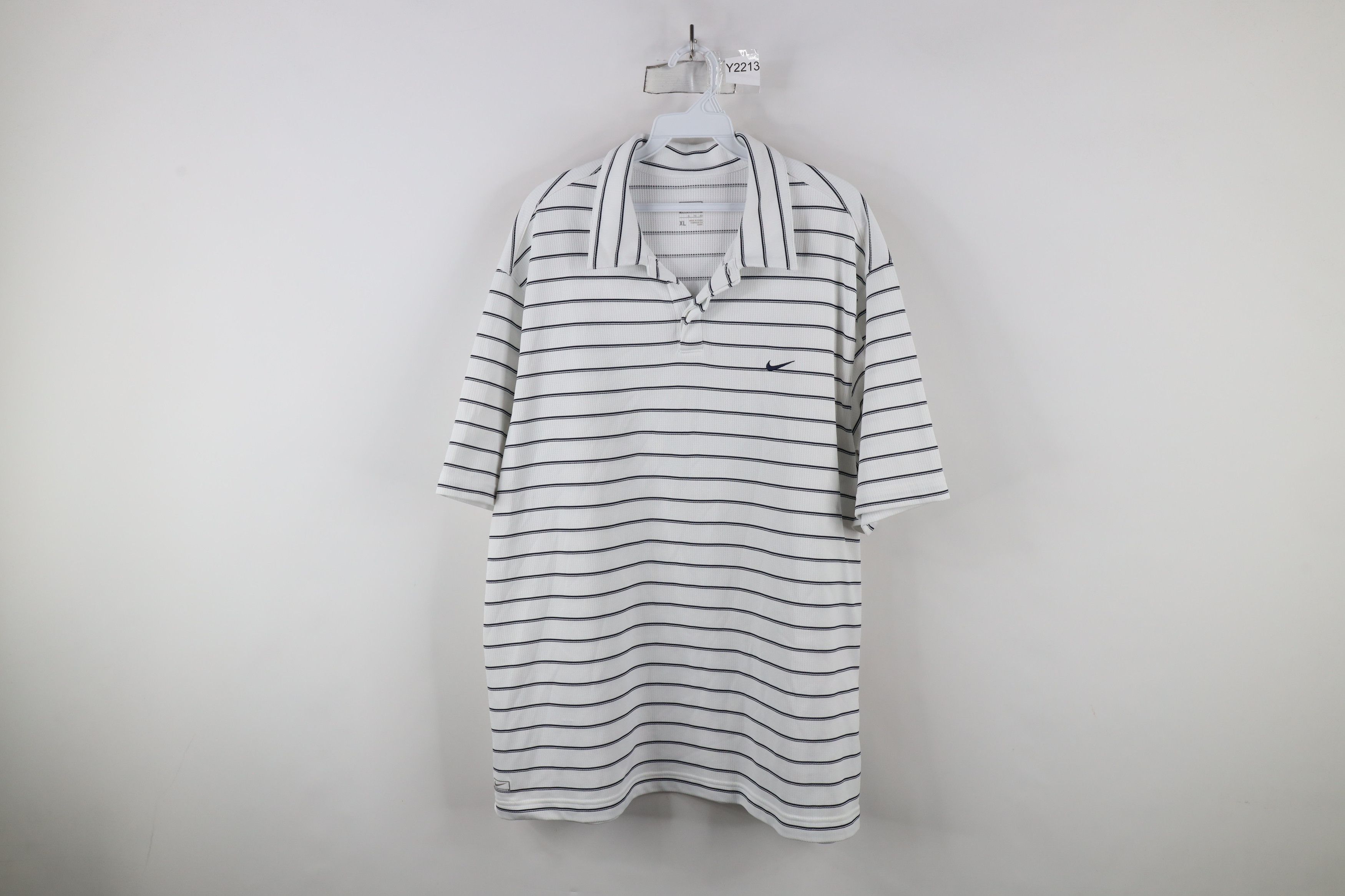 Nike × Vintage Vintage Nike Golf Scott Mini Swoosh Striped Polo Shirt Size US XXL / EU 58 / 5 - 1 Thumbnail