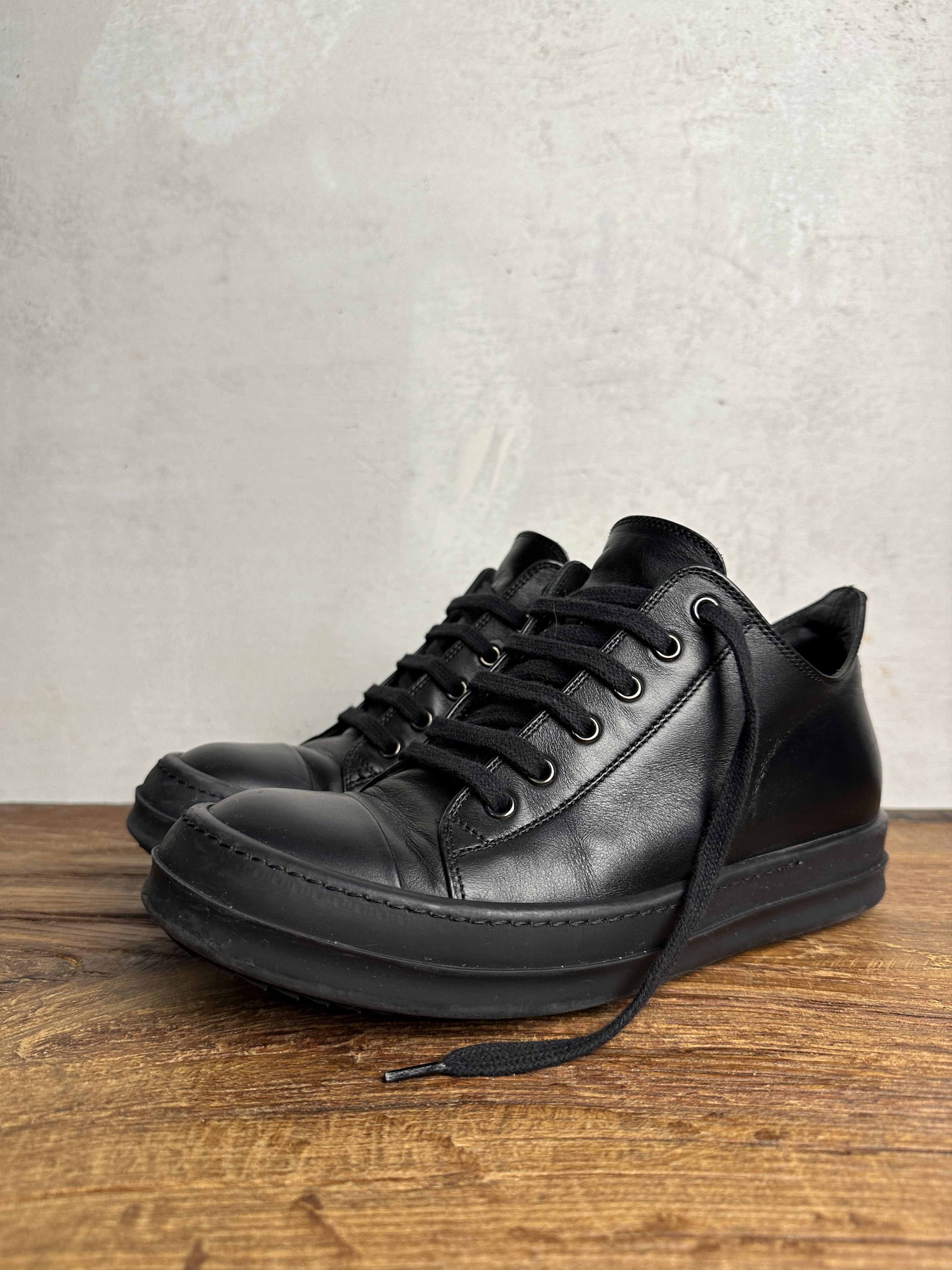 Rick Owens Rick Owens Mainline Triple Black Low Top Ramones Size US 5.5 / EU 38 - 1 Thumbnail