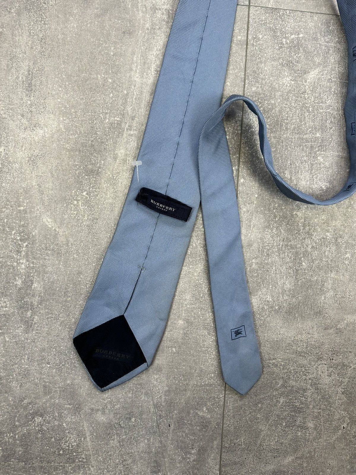 Burberry Men’s vintage blue tie Burberry Size ONE SIZE - 5 Thumbnail