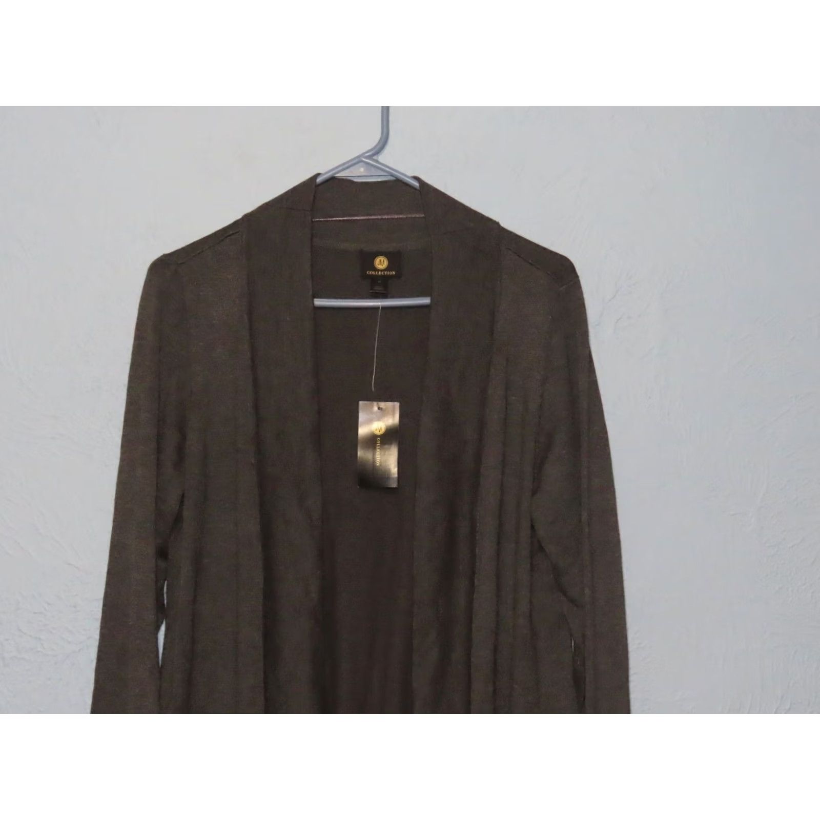 JM Collection JM Collection Cardigan Open Front Women M Gray Raglan Sleeve Pocket Button Knit Casual Ladies Fall Winter Charcoal Heath Solid Size M / US 6-8 / IT 42-44 - 3 Thumbnail