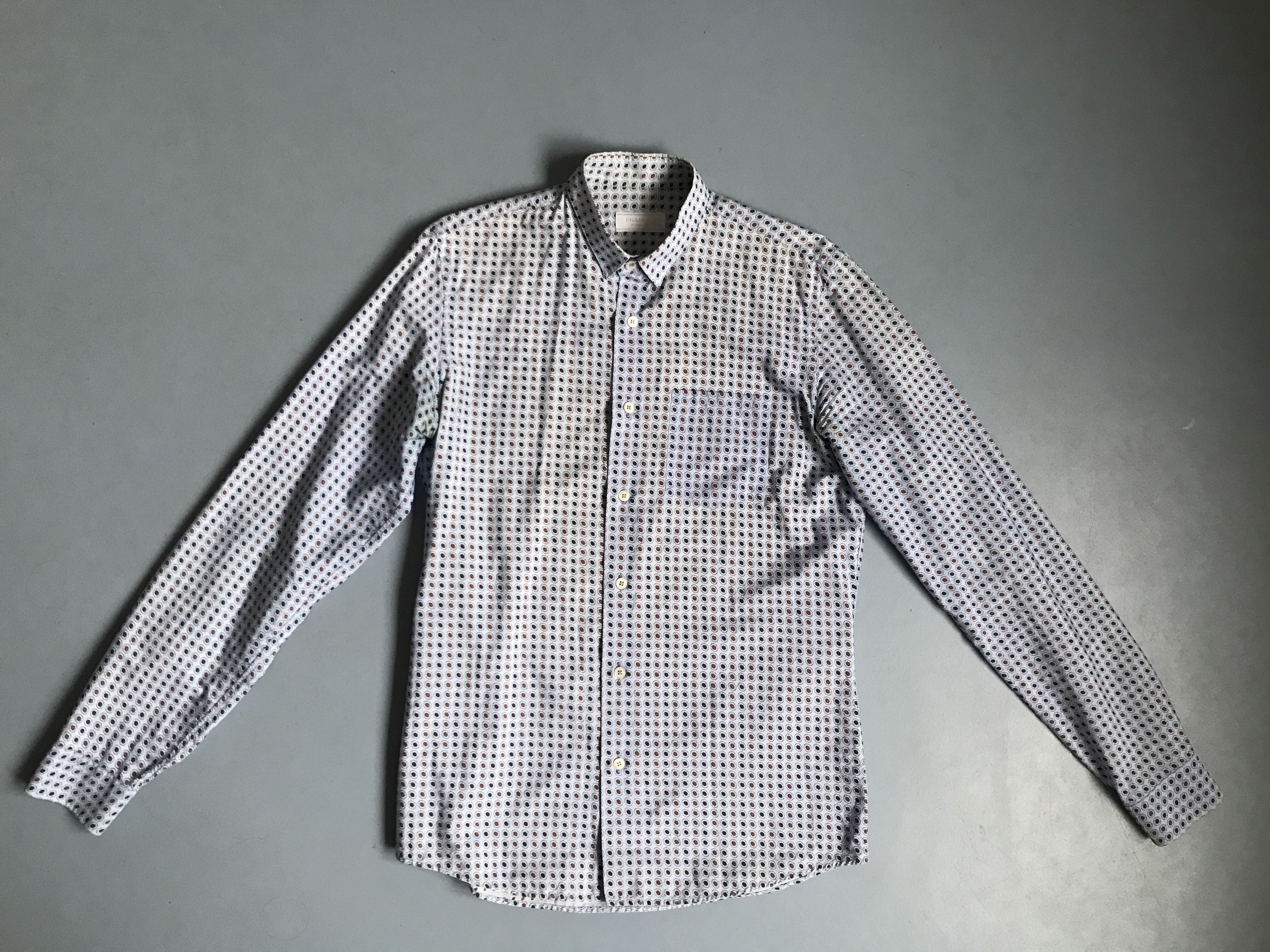 Prada Prada shirt in light blue with rare sun print size 39 (S-M) Size US S / EU 44-46 / 1 - 1 Thumbnail