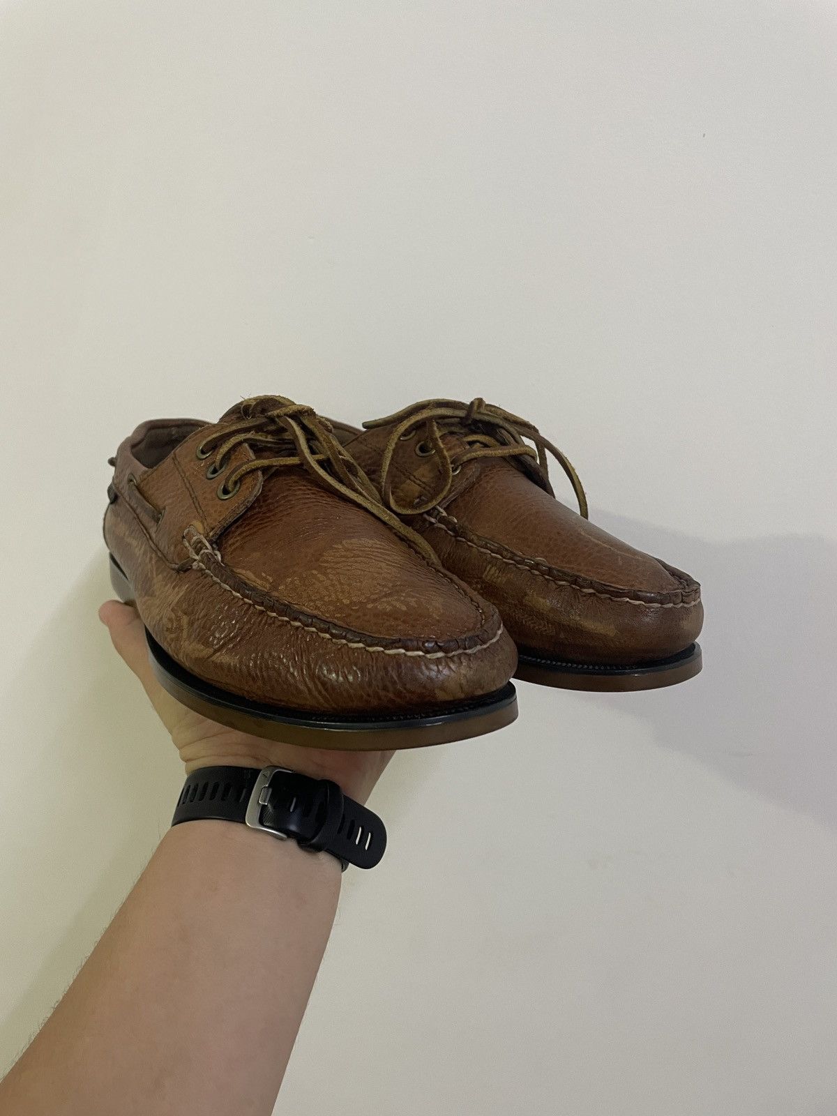 Polo Ralph Lauren VINTAGE POLO RALPH LAUREN LEATHER BOAT SHOES Size US 9 / EU 42 - 1 Thumbnail