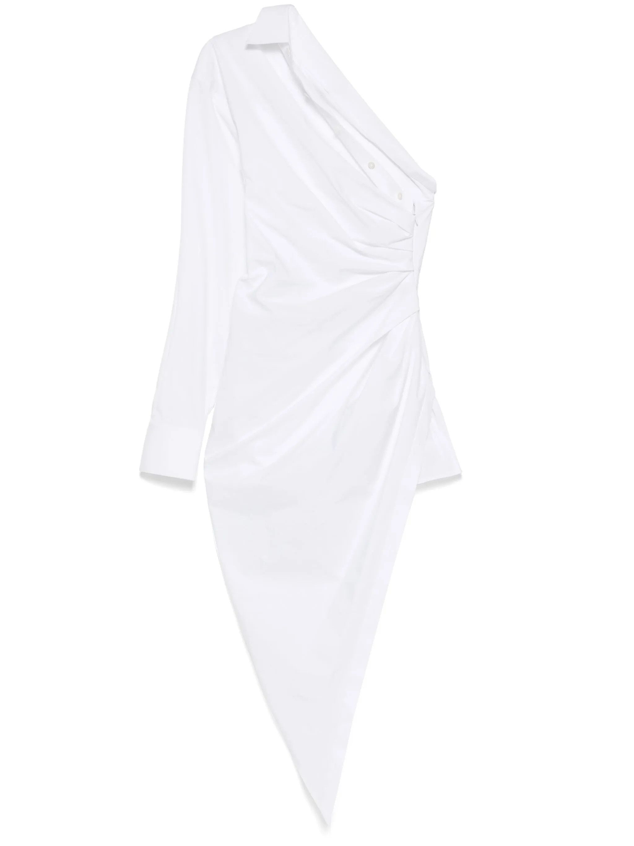 Alexander Wang o1s22i1n0225 Asymmetric Chemisier Midi Dress in White Size S / US 4 / IT 40 - 1 Thumbnail
