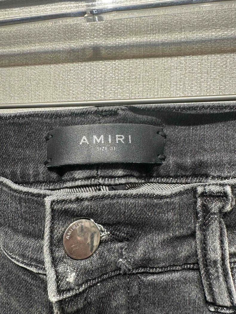 Amiri Amiri Grey Double Knee Hole Spotted Jeans Size US 31 - 5 Thumbnail