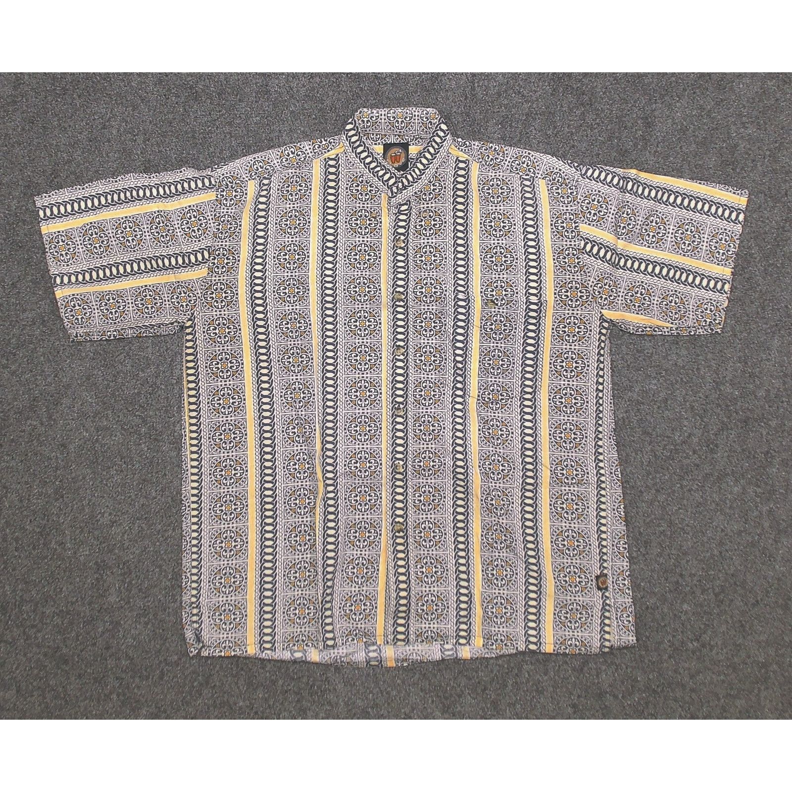 Vintage VTG Clave Custom Mandarin Collar Y2K Geometric Shirt XL Size US XL / EU 56 / 4 - 3 Thumbnail